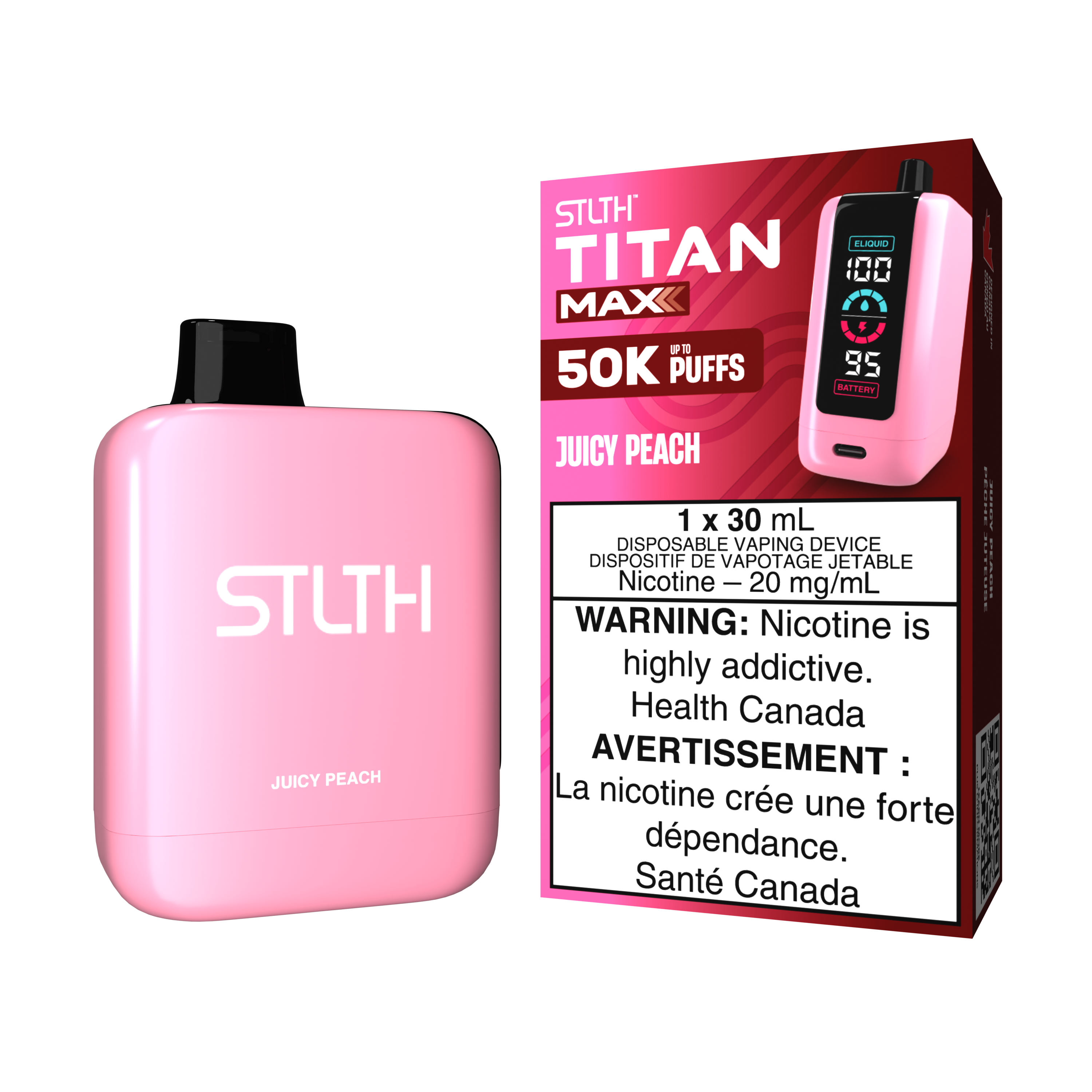 JUICY PEACH - STLTH TITAN MAX DISPOSABLE (30mL) (ONTARIO)