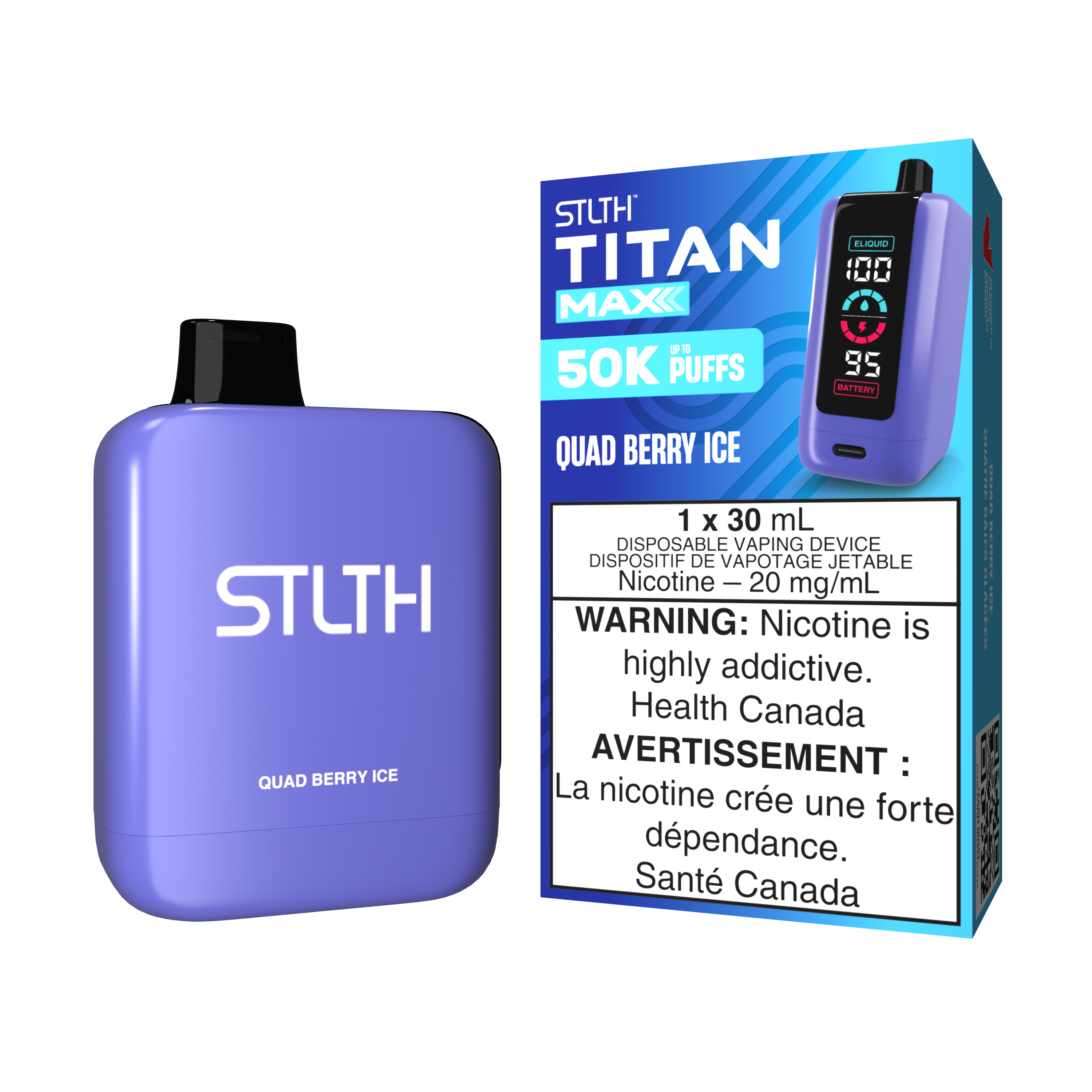 QUAD BERRY ICE - STLTH TITAN MAX DISPOSABLE (30mL) (ONTARIO)