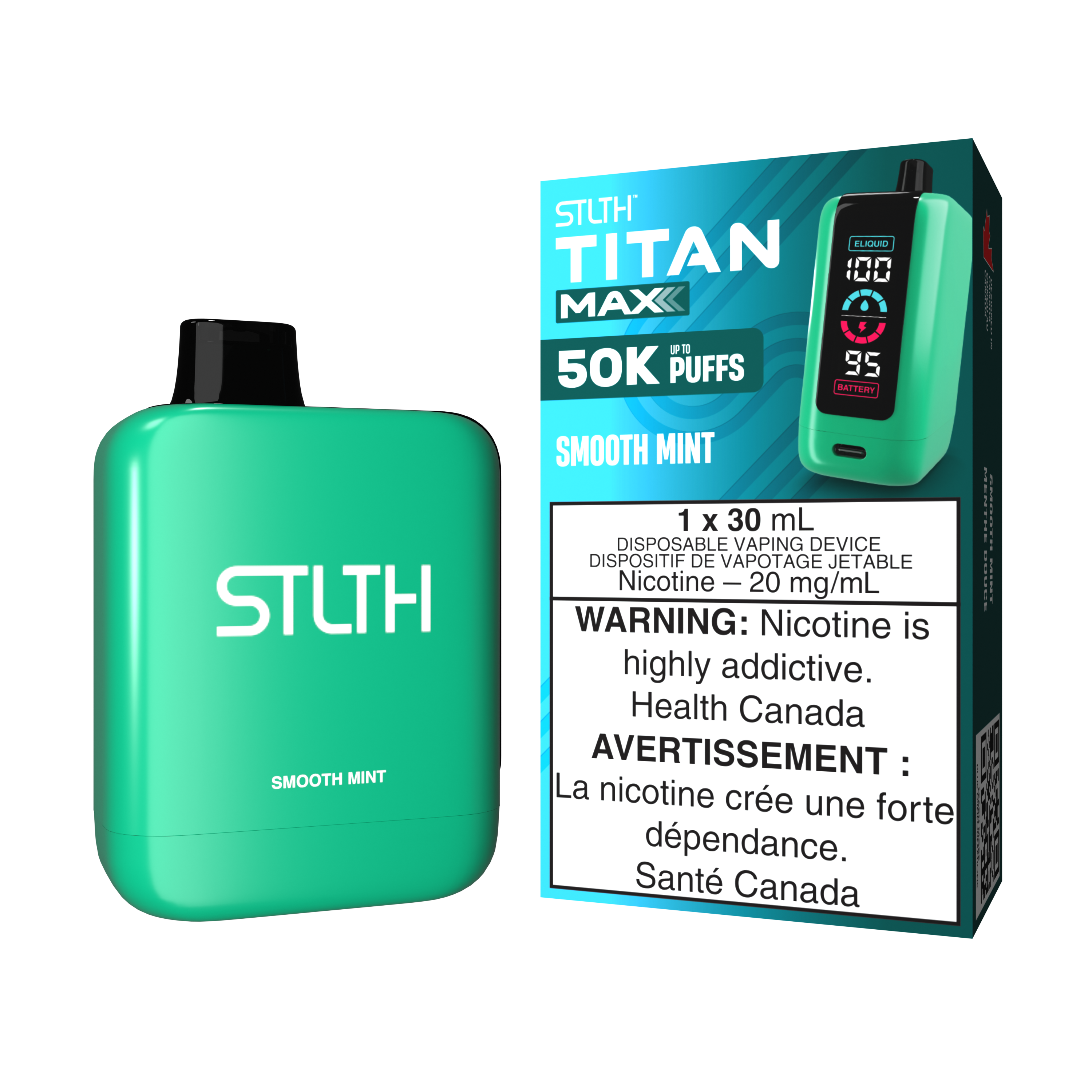 SMOOTH MINT - STLTH TITAN MAX DISPOSABLE (30mL) (ONTARIO)