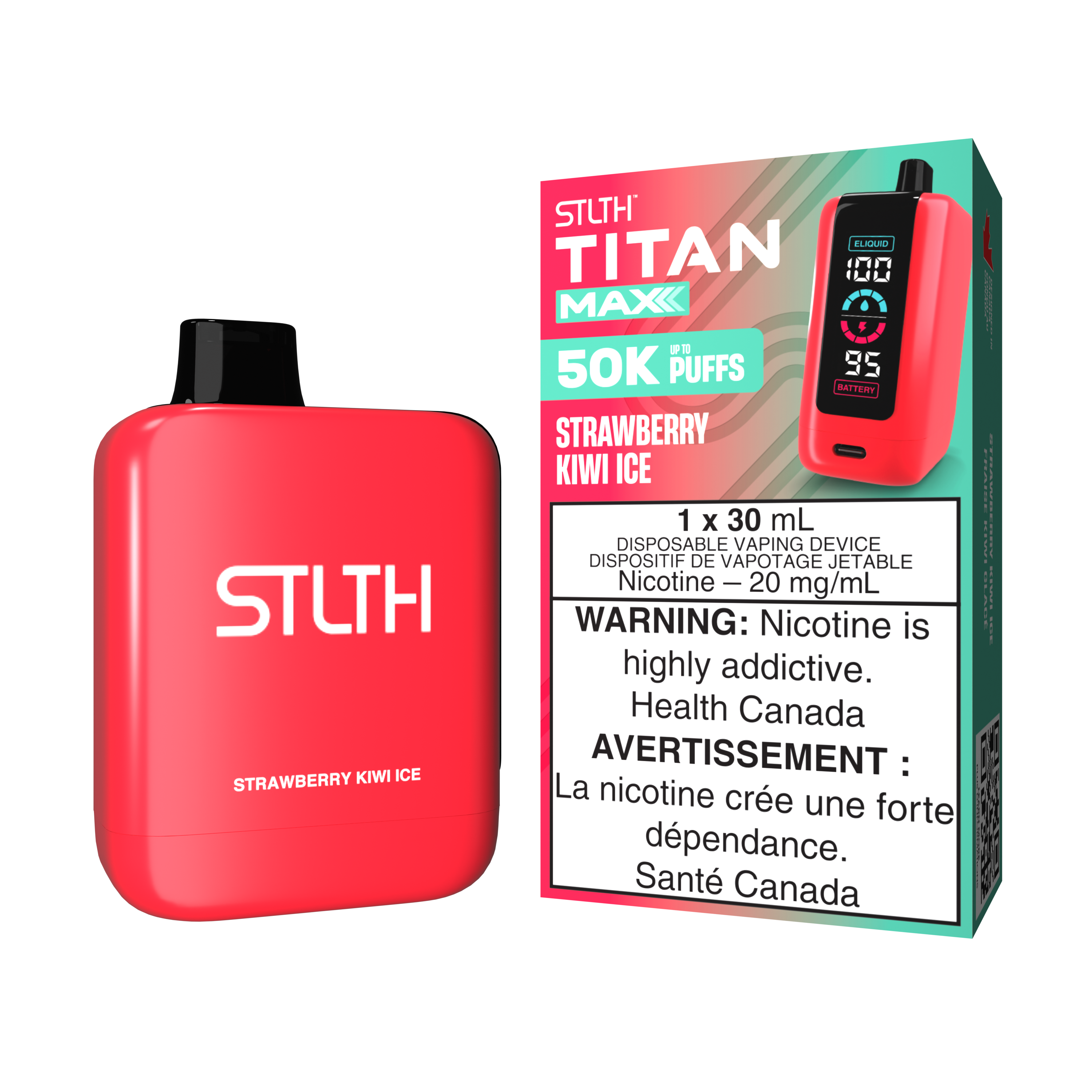 STRAWBERRY KIWI ICE - STLTH TITAN MAX DISPOSABLE (30mL) (ONTARIO)