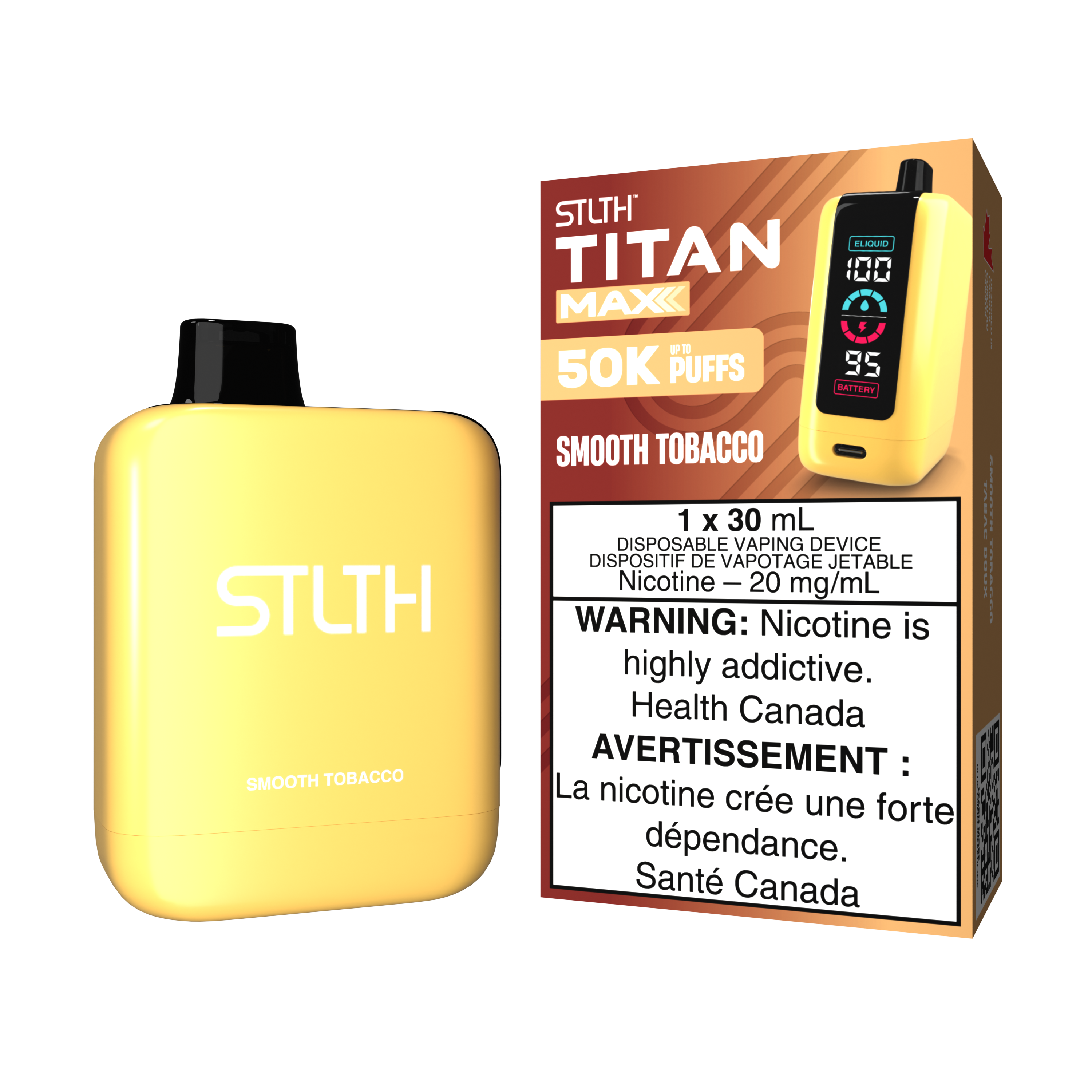 SMOOTH TOBACCO - STLTH TITAN MAX DISPOSABLE (30mL) (ONTARIO)