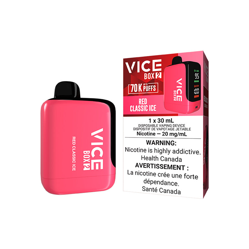 RED CLASSIC ICE - VICE BOX 2 DISPOSABLE RED CLASSIC ICE - VICE BOX 2 DISPOSABLE