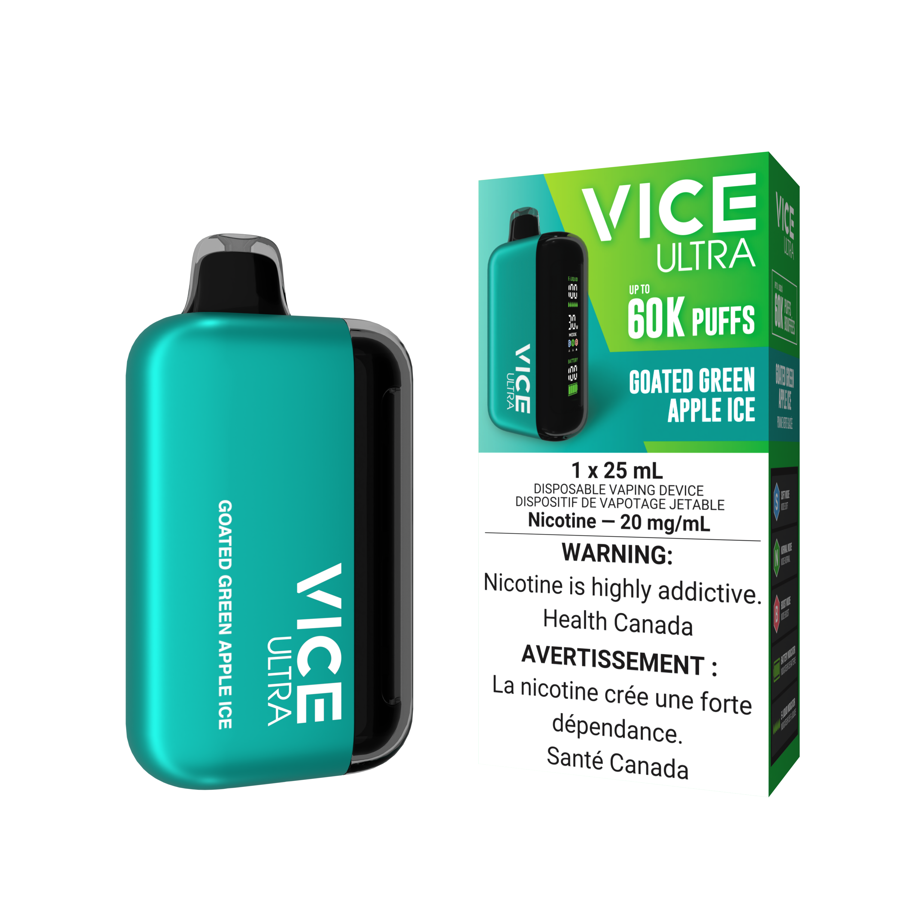 GOATED GREEN APPLE ICE - VICE ULTRA DISPOSABLE (ONTARIO)