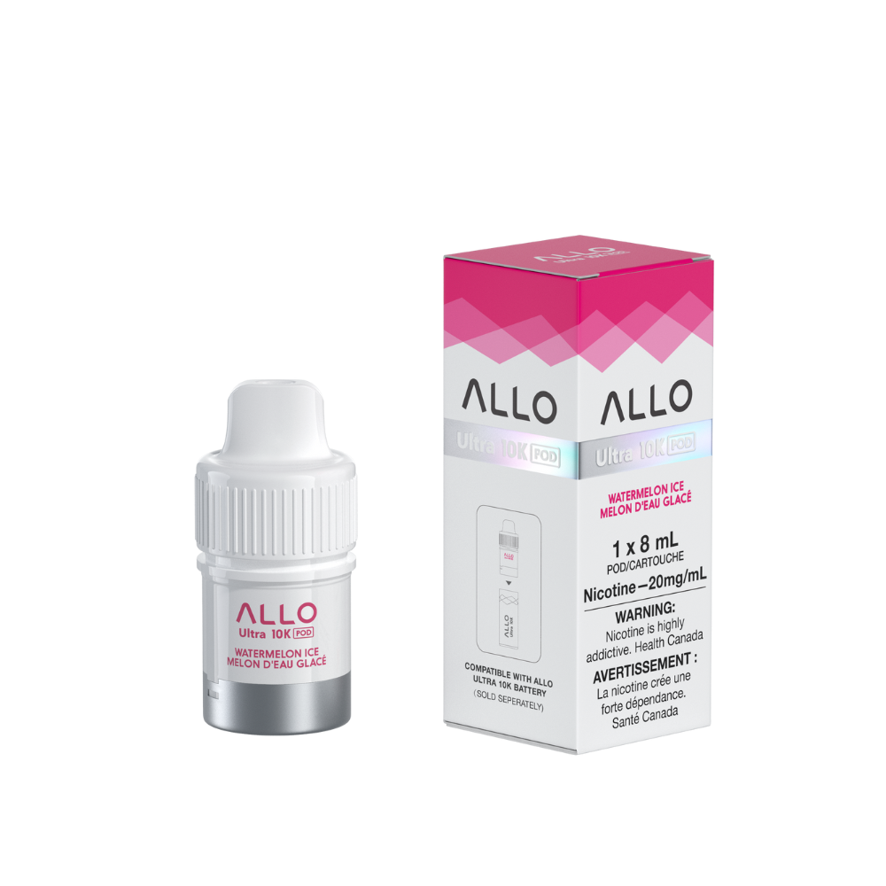 WATERMELON ICE - ALLO ULTRA 10K PRE-FILLED PODS (8mL) (POD ONLY, ALLO 10K HYBRID DEVICE REQUIRED)