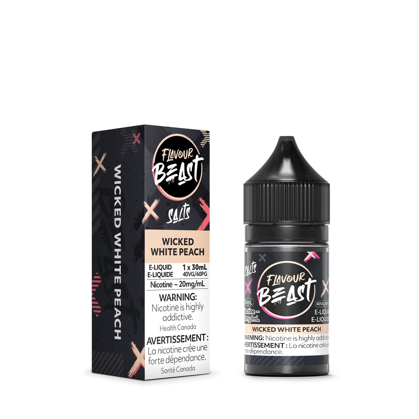 WICKED WHITE PEACH - FLAVOUR BEAST E LIQUID (30mL) (ONTARIO)