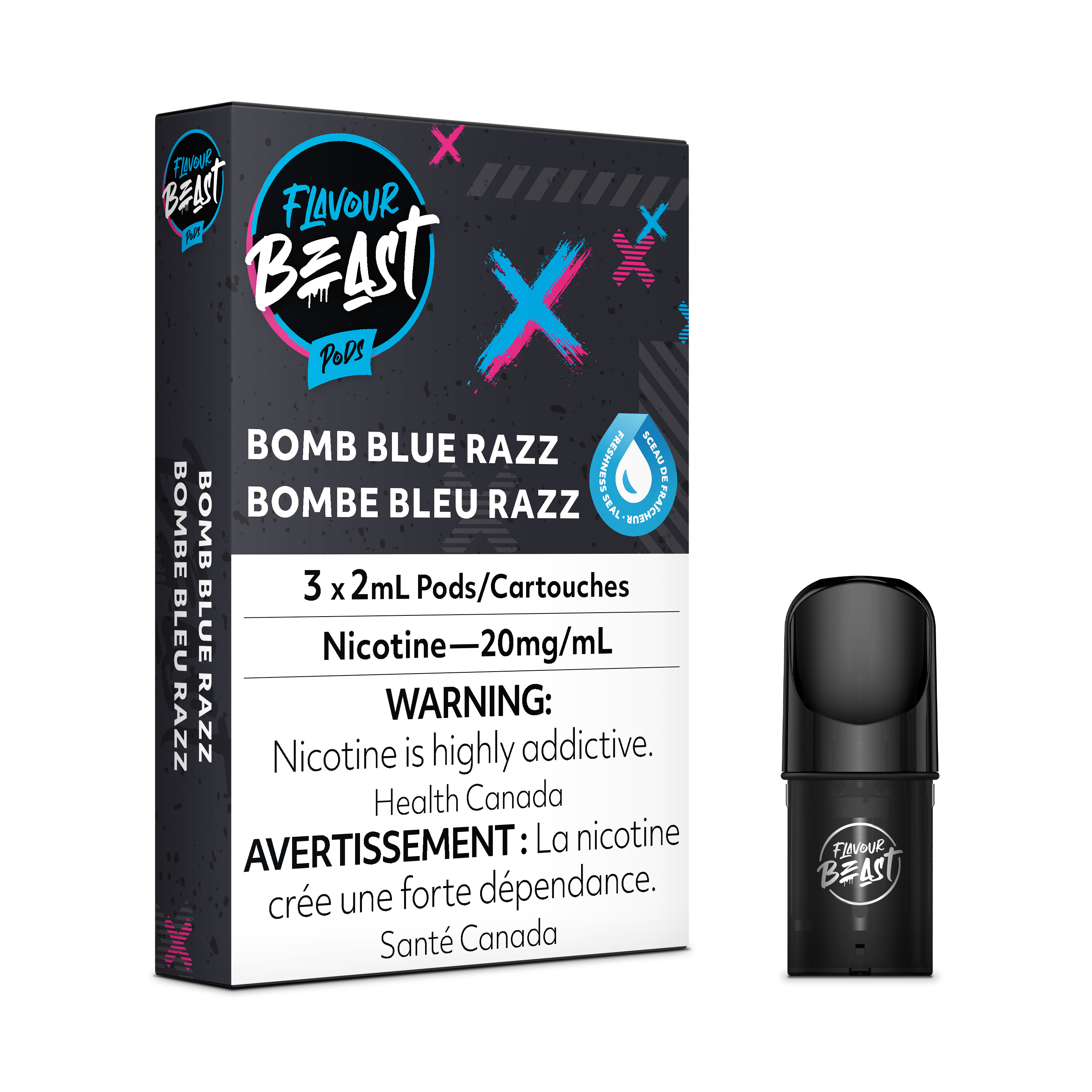 BOMB BLUE RAZZ - FLAVOUR BEAST PODS (ONTARIO)
