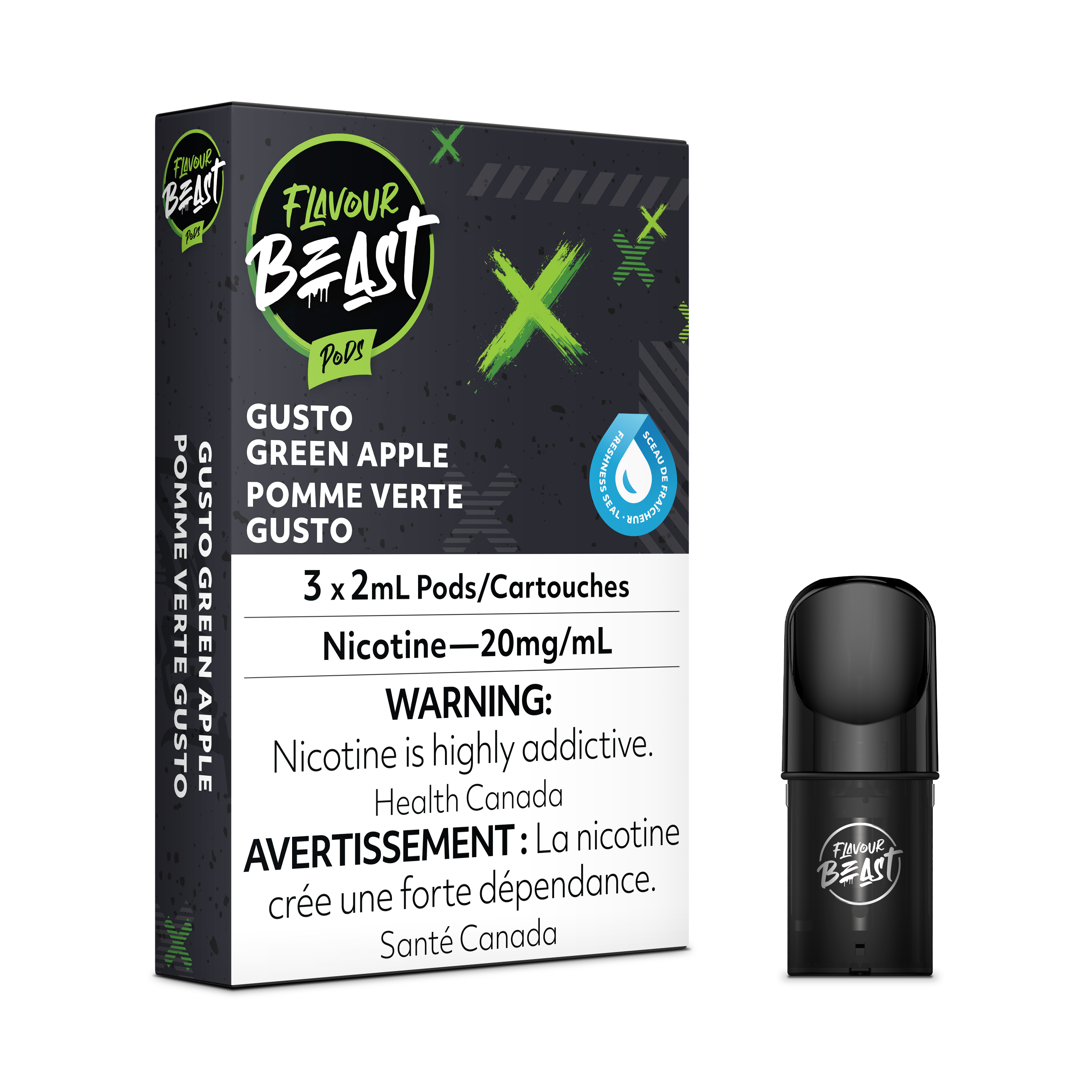 GUSTO GREEN APPLE - FLAVOUR BEAST PODS (ONTARIO)