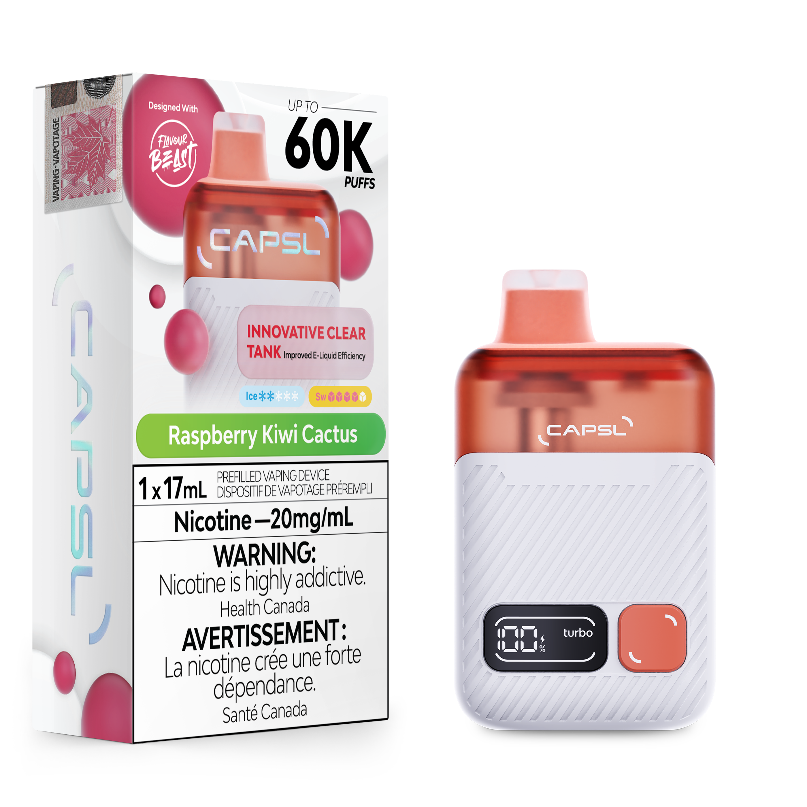 RASPBERRY KIWI CACTUS - CAPSL DISPOSABLE (17mL)