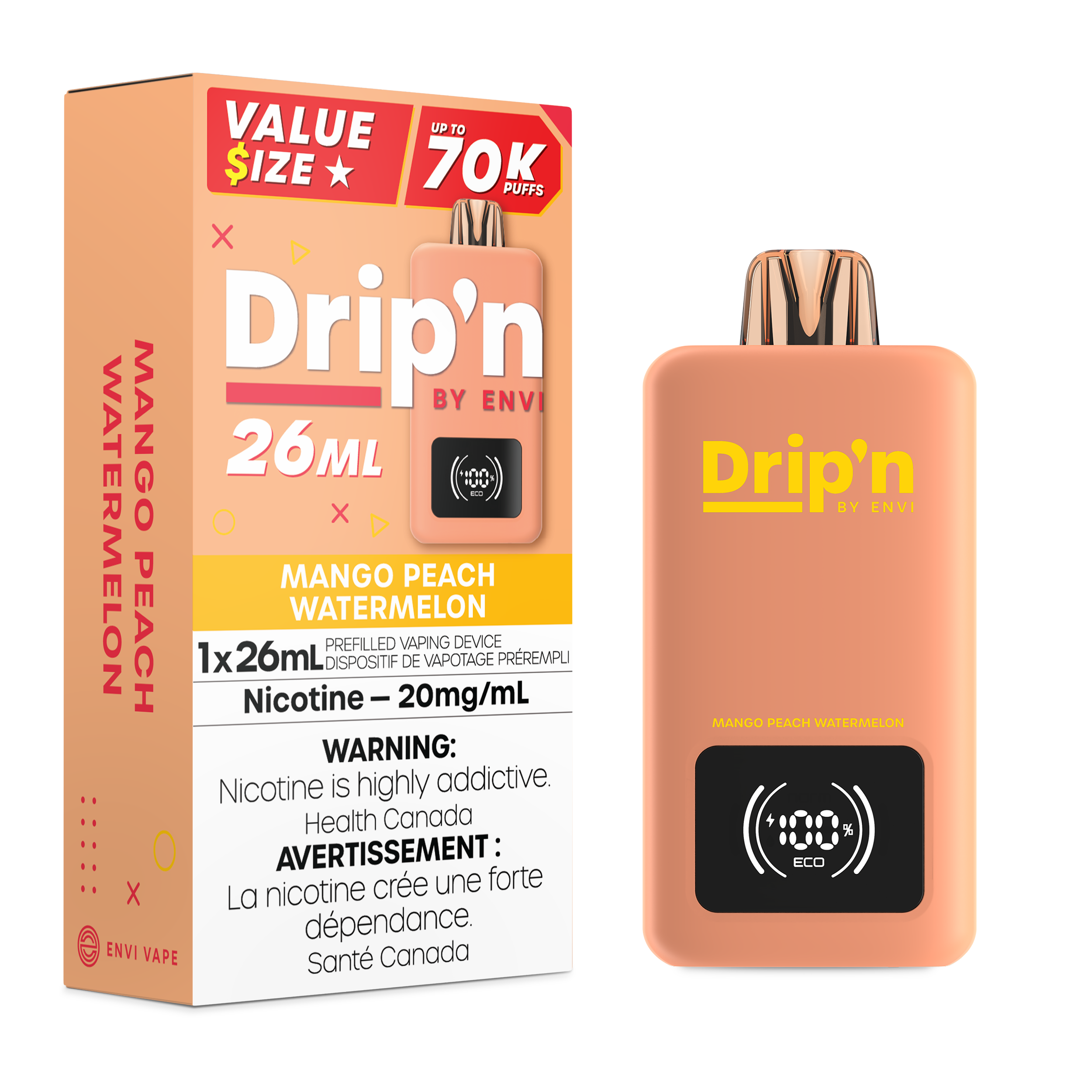 MANGO PEACH WATERMELON - DRIP'N 26ML BY ENVI (ONTARIO)