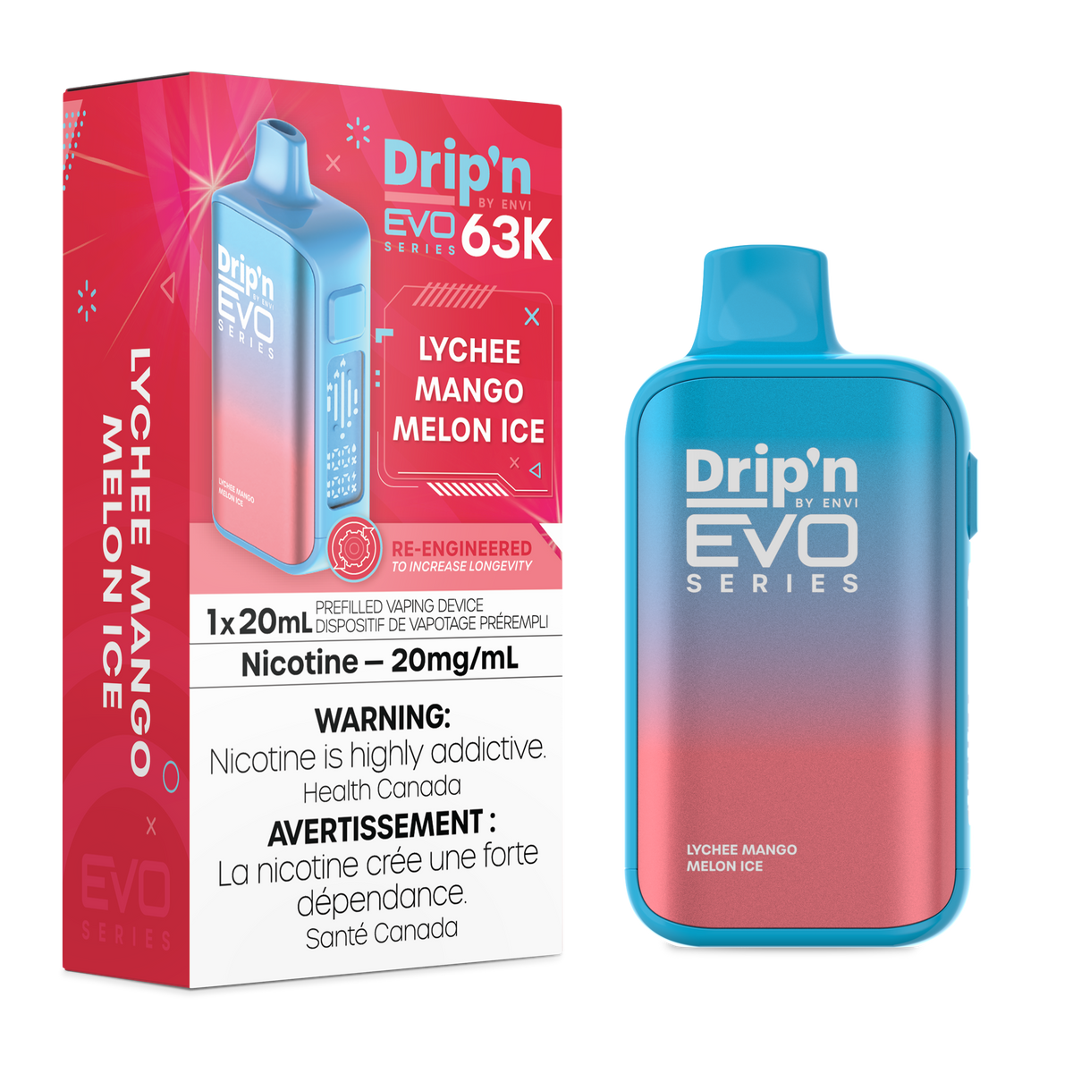 LYCHEE MANGO MELON ICE - DRIP'N EVO 63K BY ENVI (20ML)