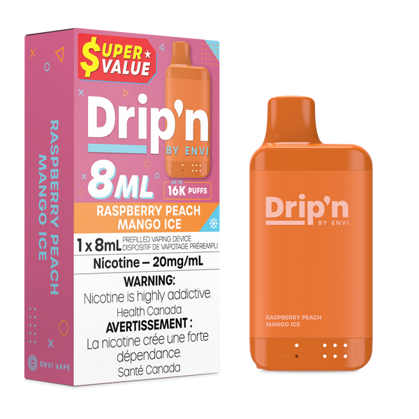RASPBERRY PEACH MANGO ICE - DRIP'N 8ML BY ENVI (ONTARIO)