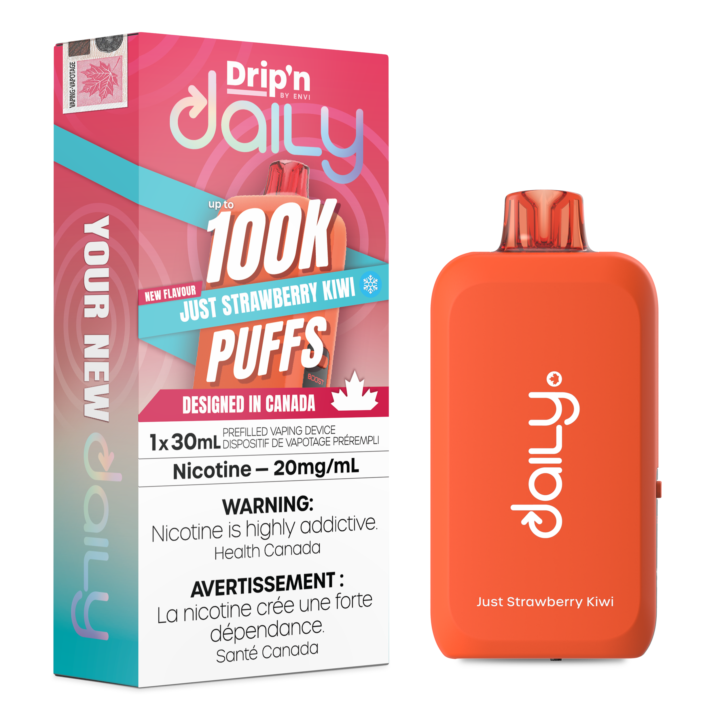 JUST STRAWBERRY KIWI - DRIP'N DAILY 100K BY ENVI (30ML)