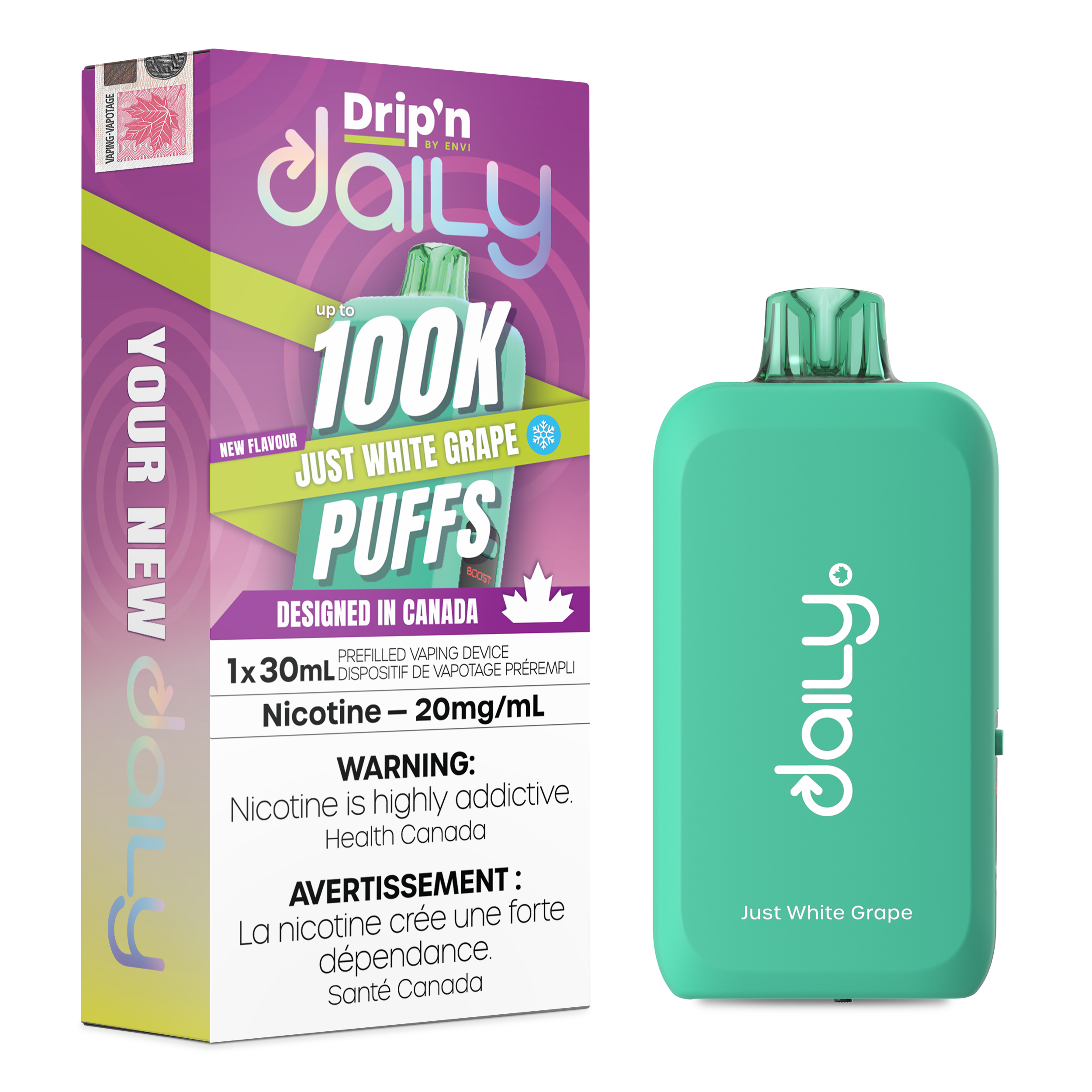 JUST WHITE GRAPE - DRIP'N DAILY 100K BY ENVI (30ML)