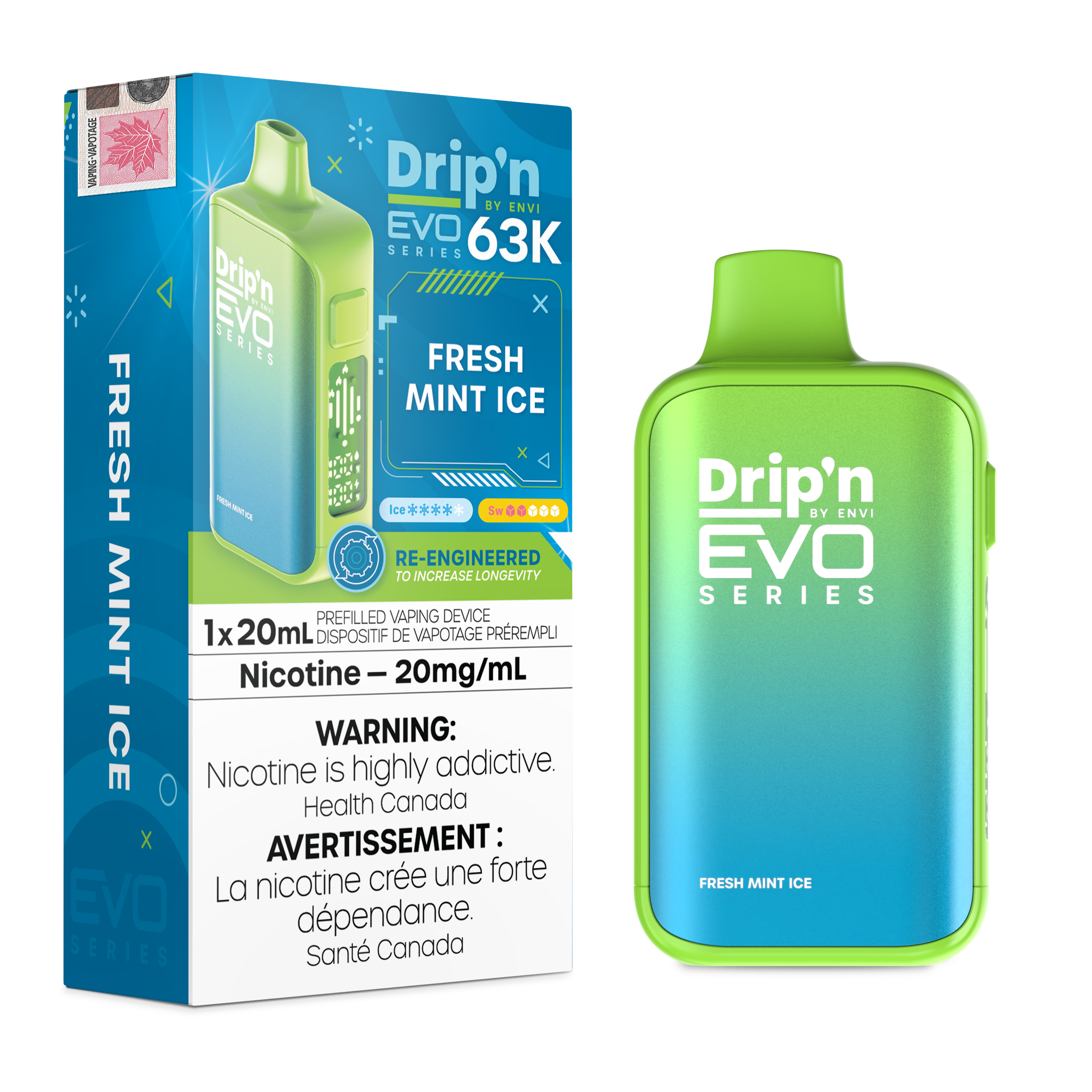 FRESH MINT ICE - DRIP'N EVO 63K BY ENVI (20ML)