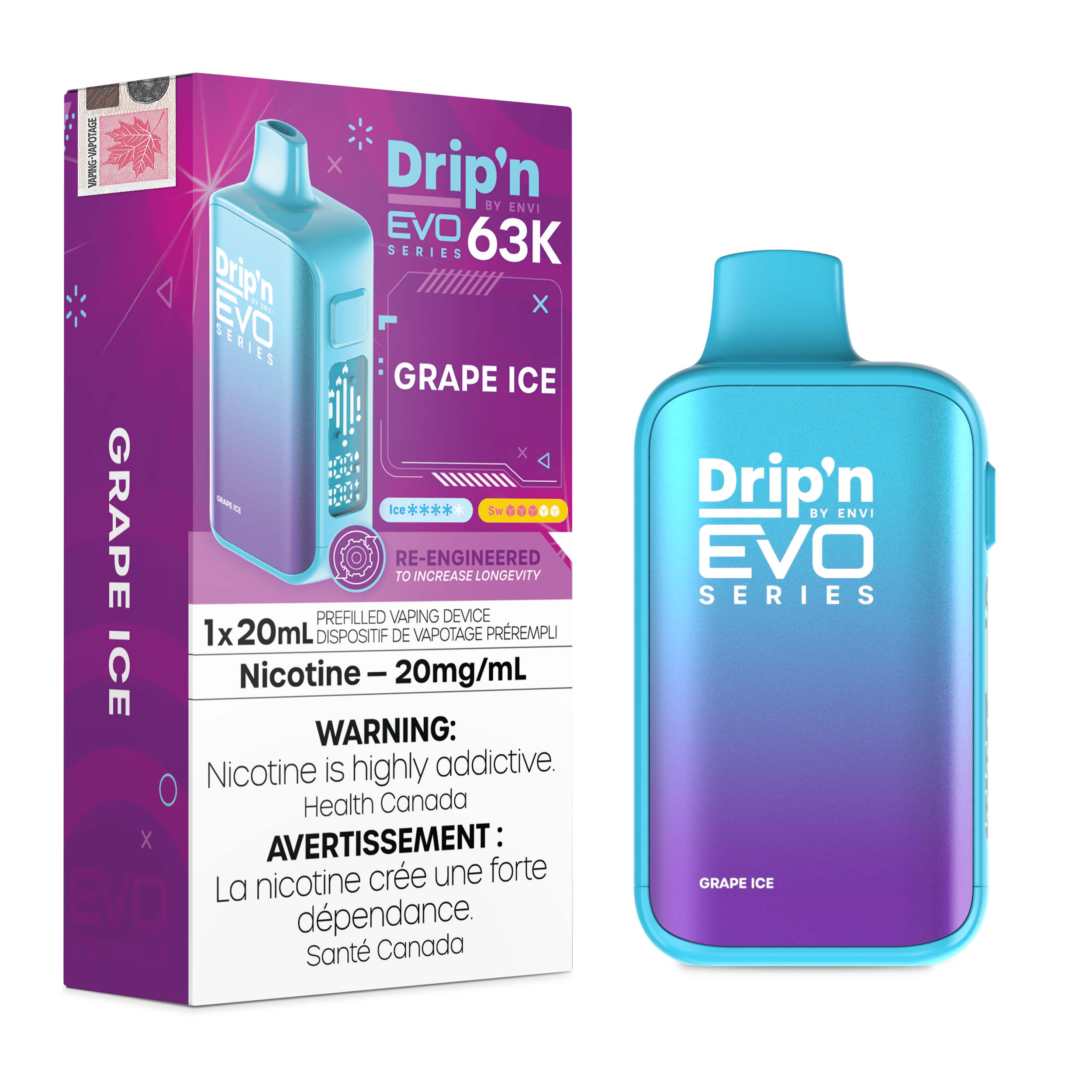 GRAPE ICE - DRIP'N EVO 63K BY ENVI (20ML)