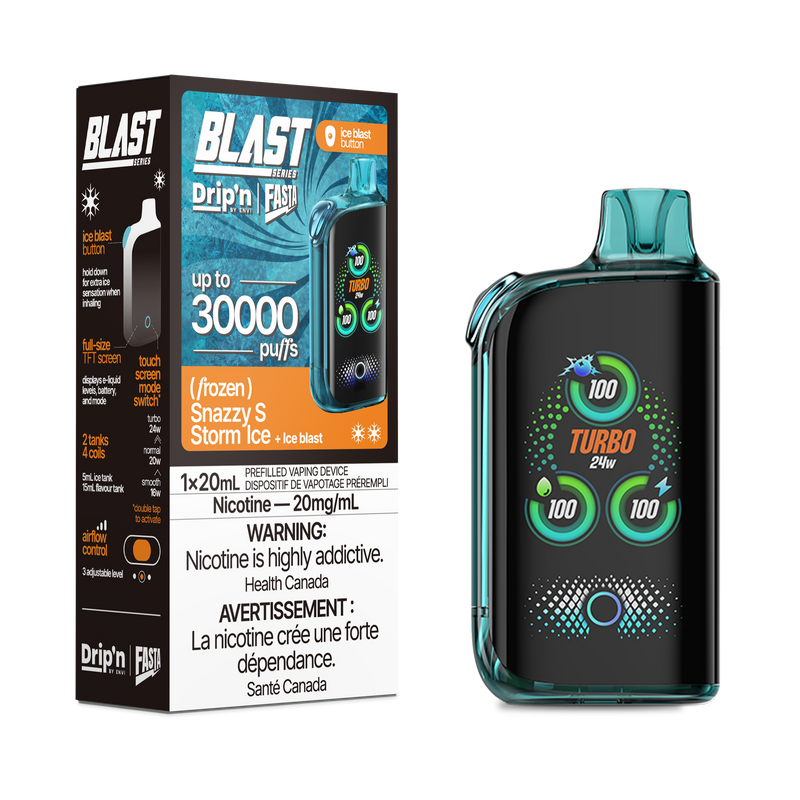 SNAZZY S STORM ICE - FASTA BLAST 30K (20mL) (ONTARIO)