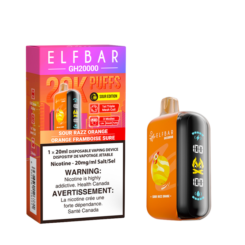 SOUR RAZZ ORANGE - ELFBAR GH20000 (20mL) (ONTARIO)