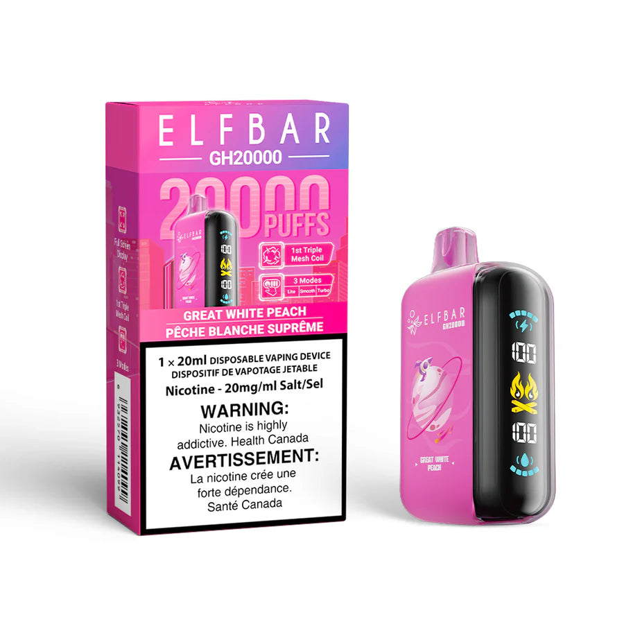 GREAT WHITE PEACH - ELFBAR GH20000 (20mL) (ONTARIO)