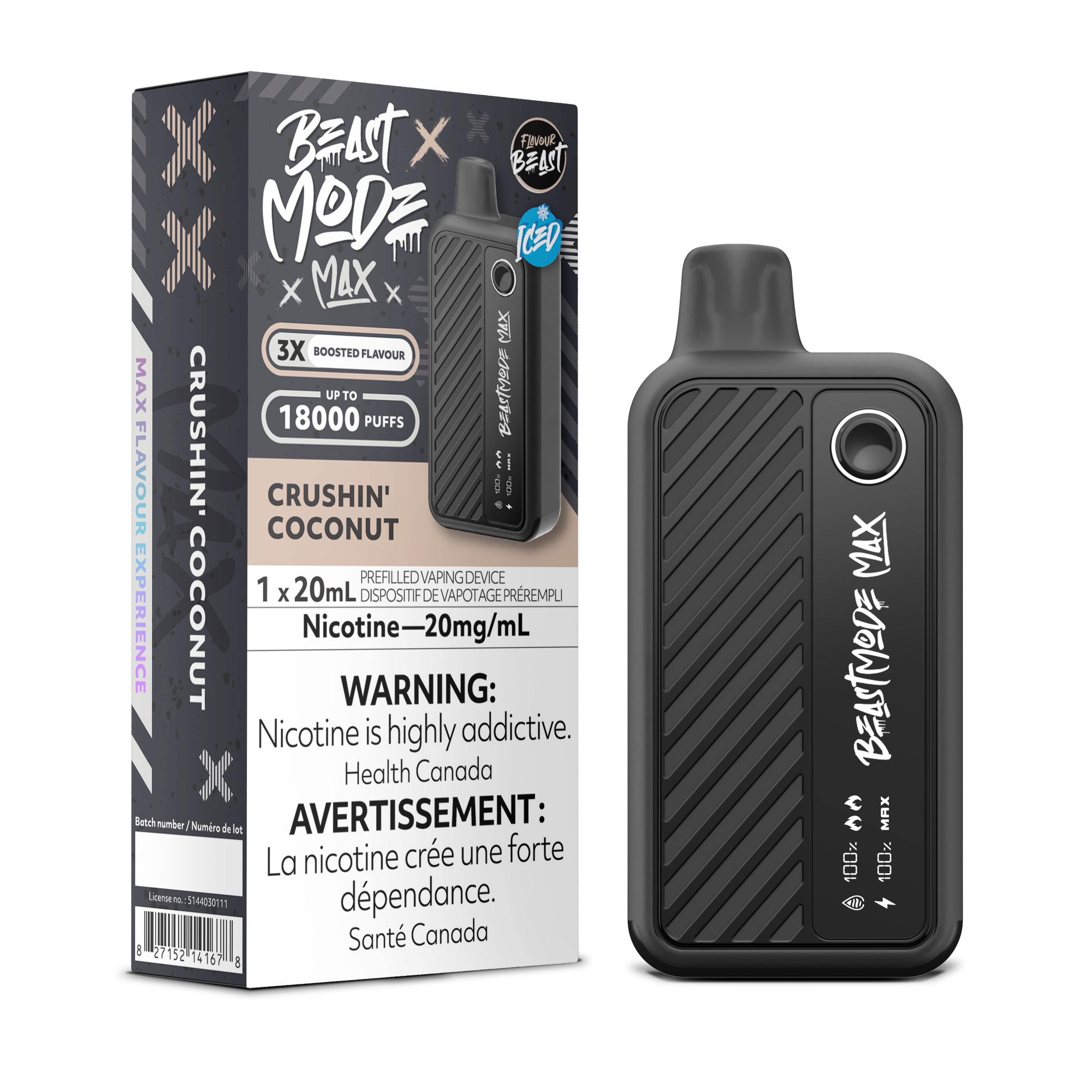 CRUSHIN' COCONUT - FLAVOUR BEAST BEAST MODE MAX (20mL) (ONTARIO)