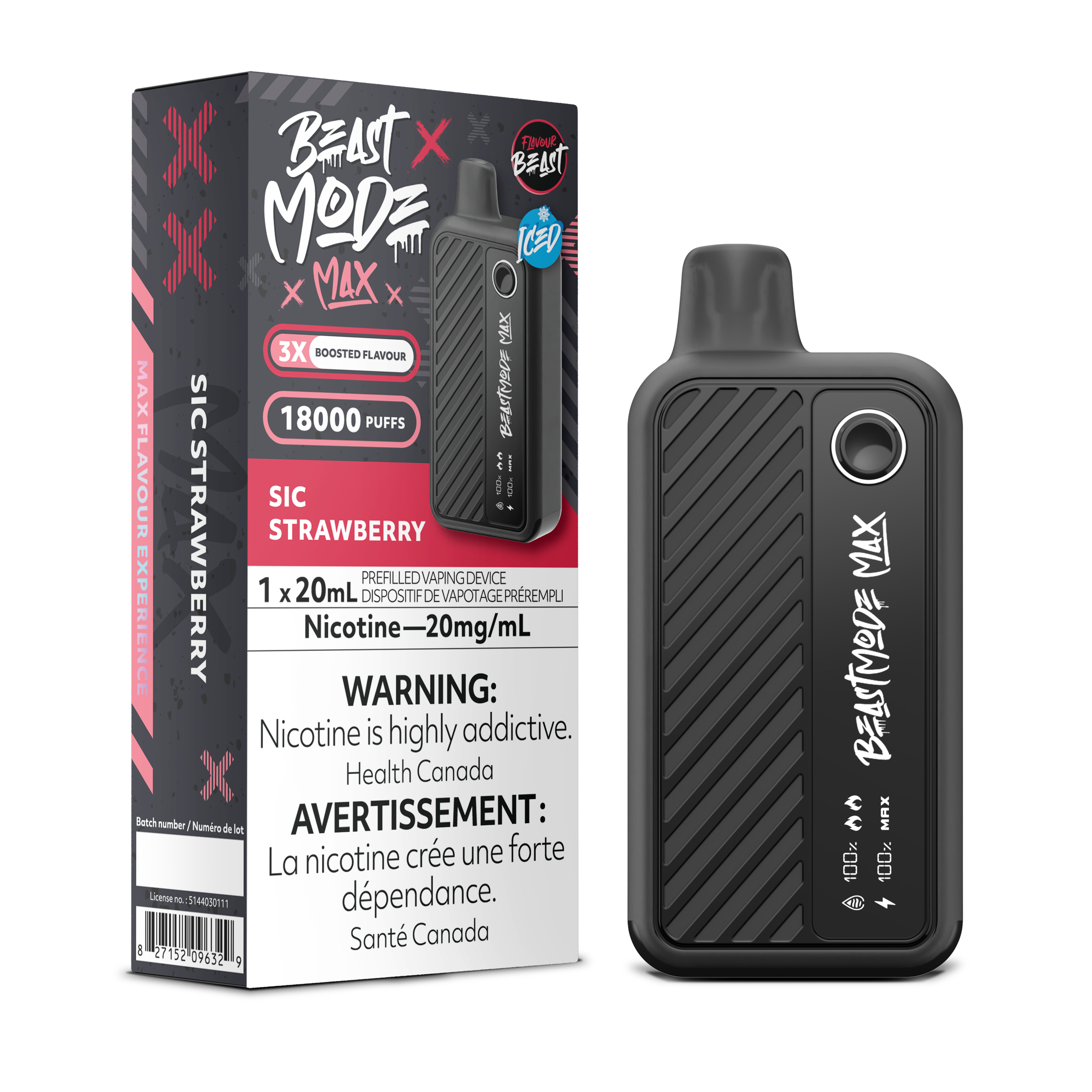 SIC STRAWBERRY - FLAVOUR BEAST BEAST MODE MAX (20mL) (ONTARIO)