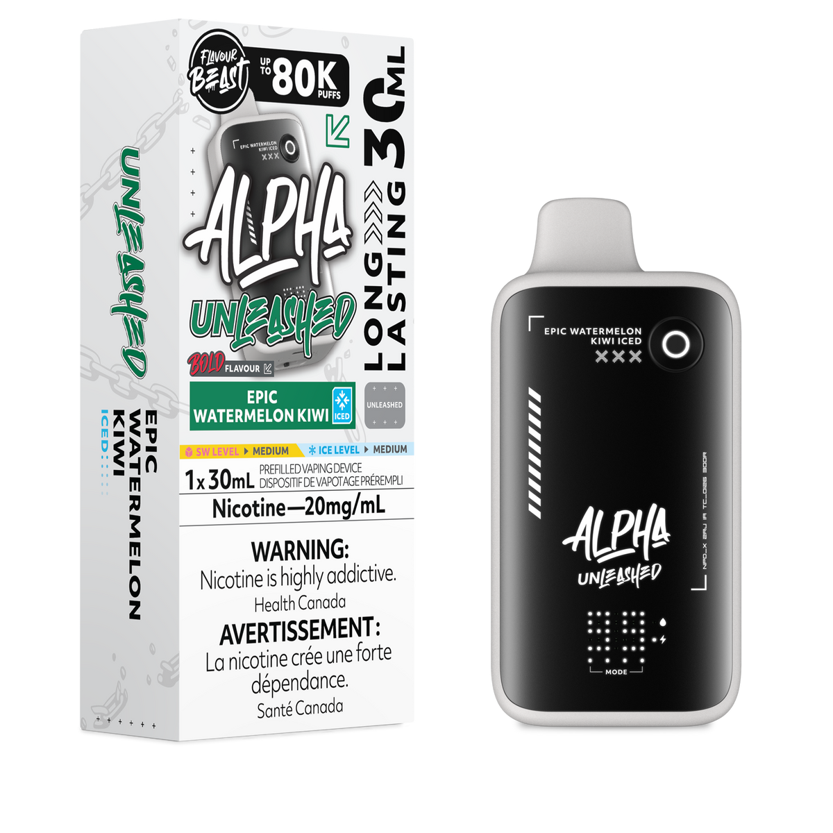 EPIC WATERMELON KIWI - FLAVOUR BEAST ALPHA UNLEASHED (30mL)