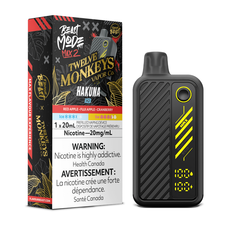HAKUNA ICED - FLAVOUR BEAST X 12 MONKEYS BEAST MODE MAX 2 (20mL) (ONTARIO)