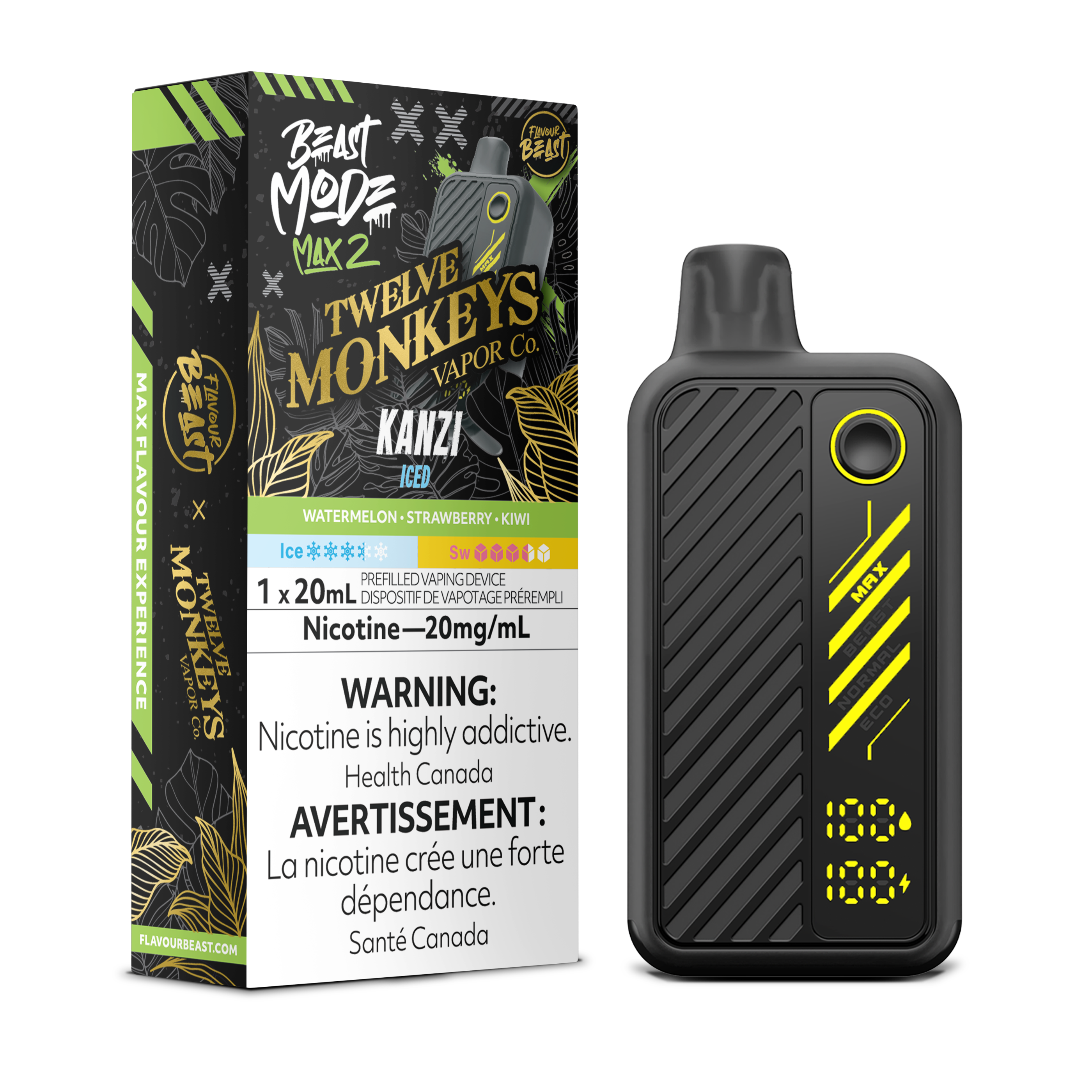 KANZI ICED - FLAVOUR BEAST X 12 MONKEYS BEAST MODE MAX 2 (20mL) (ONTARIO)