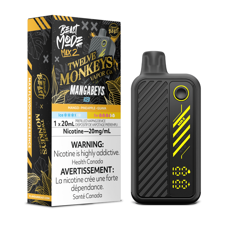 MANGABEYS ICED - FLAVOUR BEAST X 12 MONKEYS BEAST MODE MAX 2 (20mL) (ONTARIO)