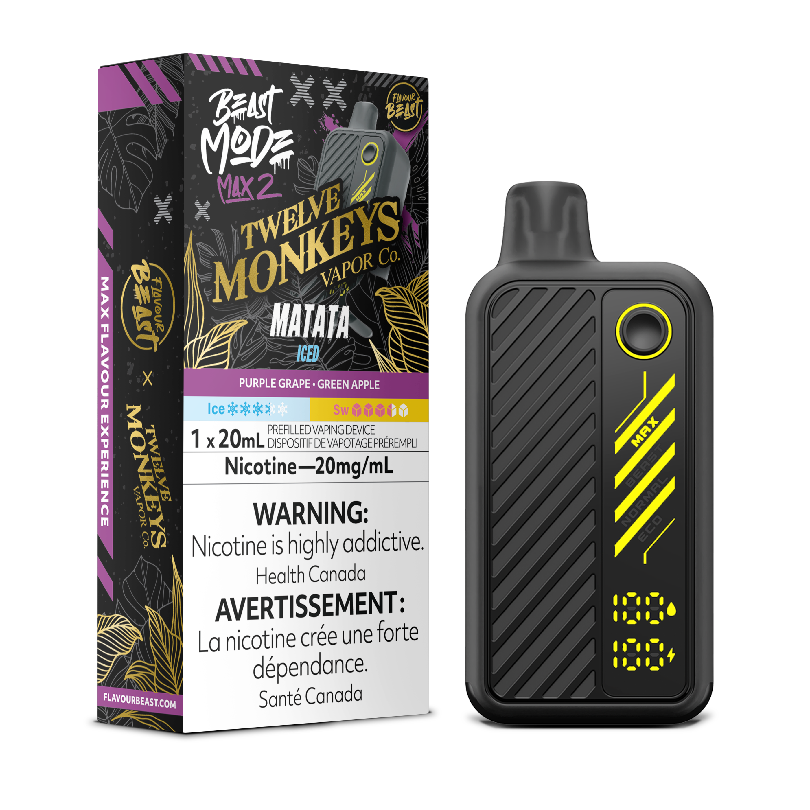 MATATA ICED - FLAVOUR BEAST X 12 MONKEYS BEAST MODE MAX 2 (20mL) (ONTARIO)