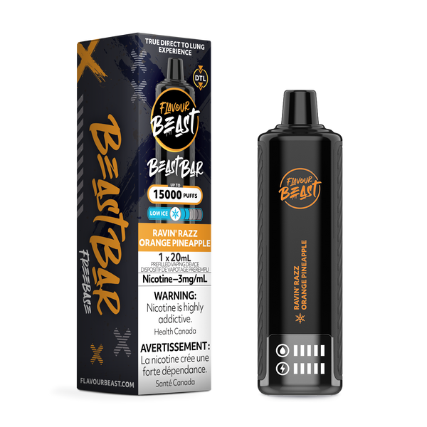 RAVIN' RAZZ ORANGE PINEAPPLE - FLAVOUR BEAST BEAST BAR (20mL) (ONTARIO)
