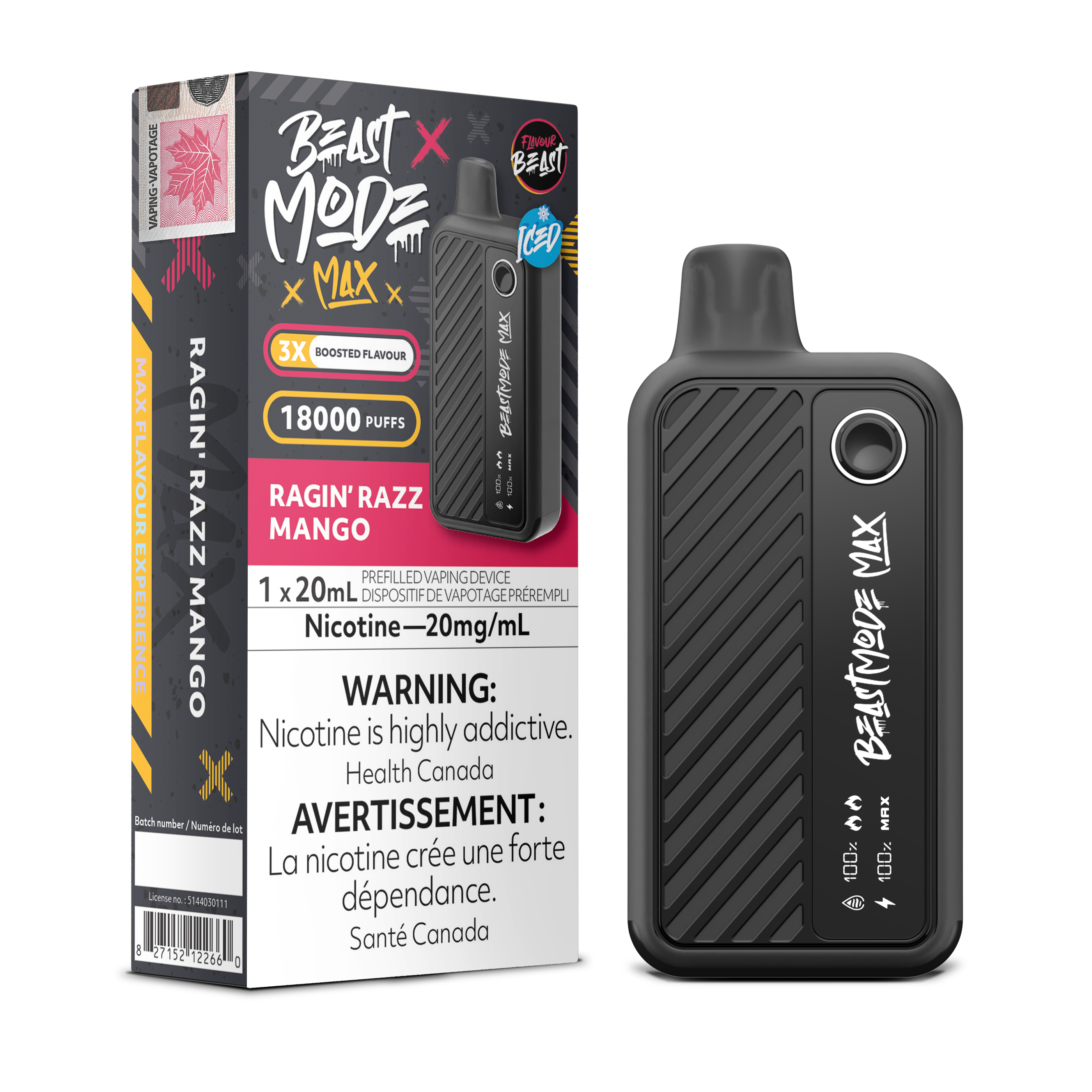 RAGIN' RAZZ MANGO - FLAVOUR BEAST BEAST MODE MAX (20mL) (ONTARIO)