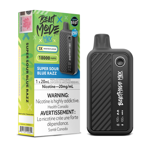 SUPER SOUR BLUE RAZZ - FLAVOUR BEAST BEAST MODE MAX (20mL) (ONTARIO)