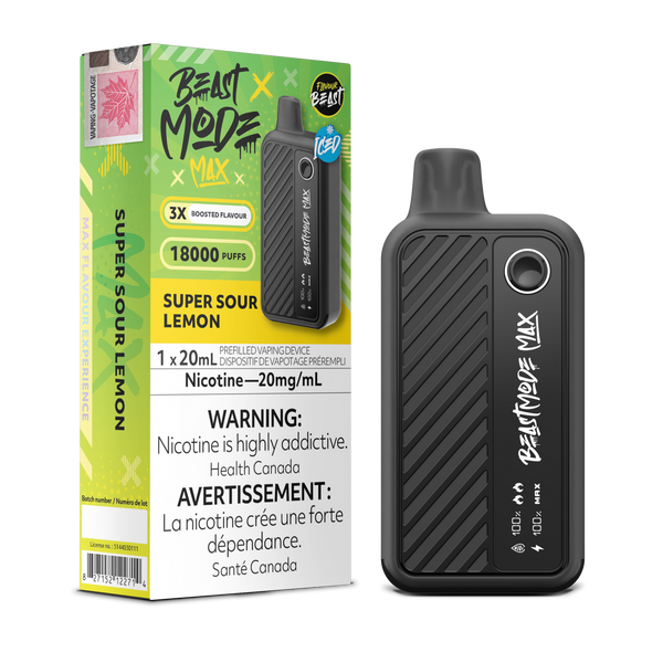 SUPER SOUR LEMON - FLAVOUR BEAST BEAST MODE MAX (20mL) (ONTARIO)
