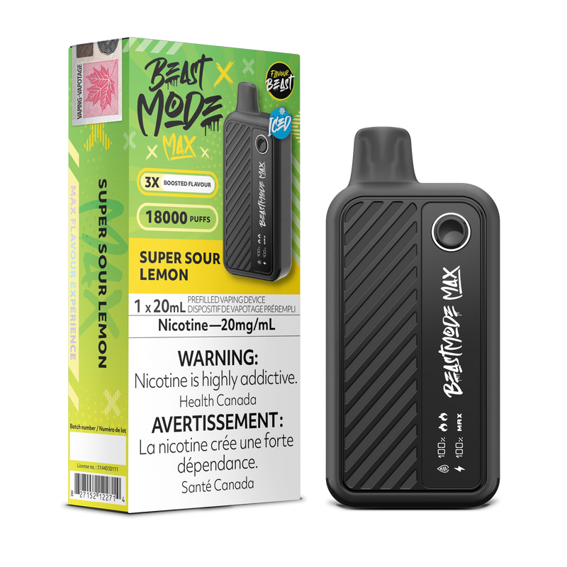 SUPER SOUR LEMON - FLAVOUR BEAST BEAST MODE MAX (20mL) (ONTARIO)
