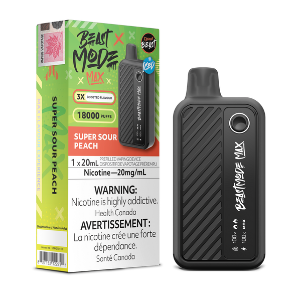 SUPER SOUR PEACH - FLAVOUR BEAST BEAST MODE MAX (20mL) (ONTARIO)