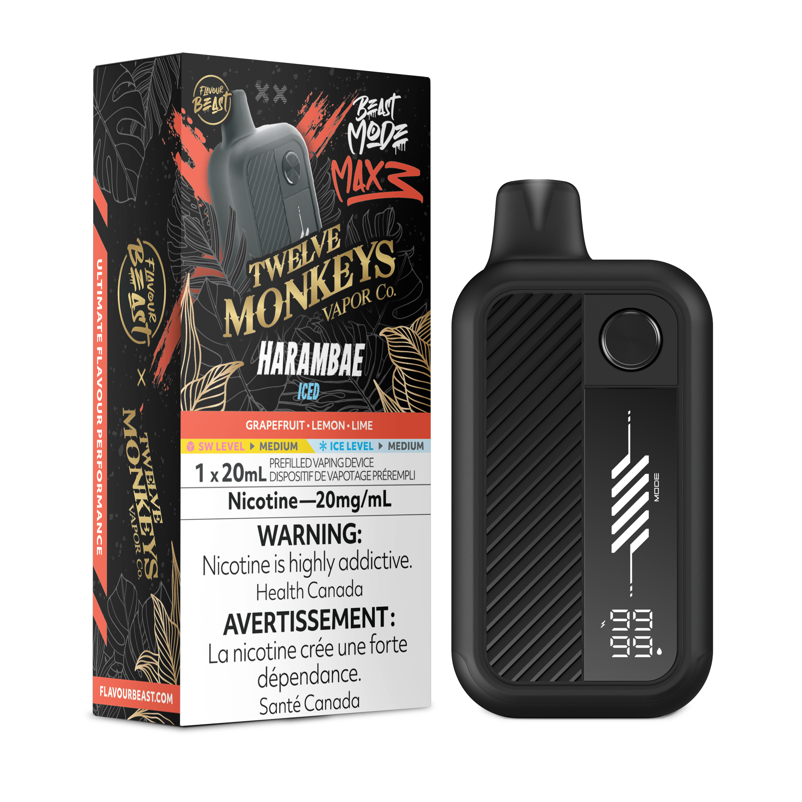 HARAMBAE - FLAVOUR BEAST X 12 MONKEYS BEAST MODE MAX 3 (20mL)