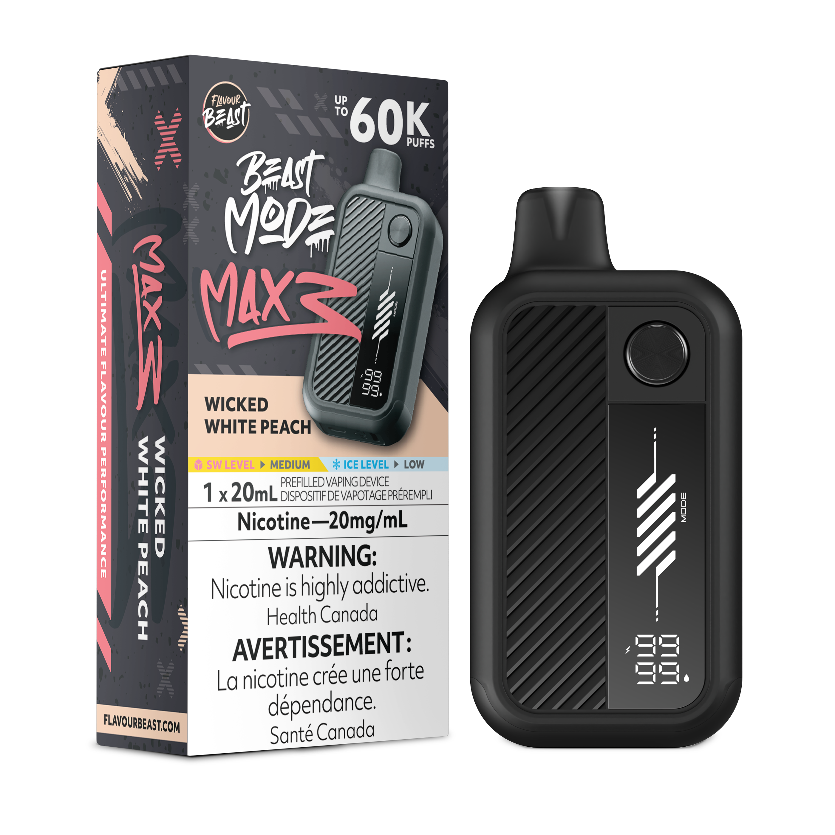WICKED WHITE PEACH - FLAVOUR BEAST BEAST MODE MAX 3 (20mL)