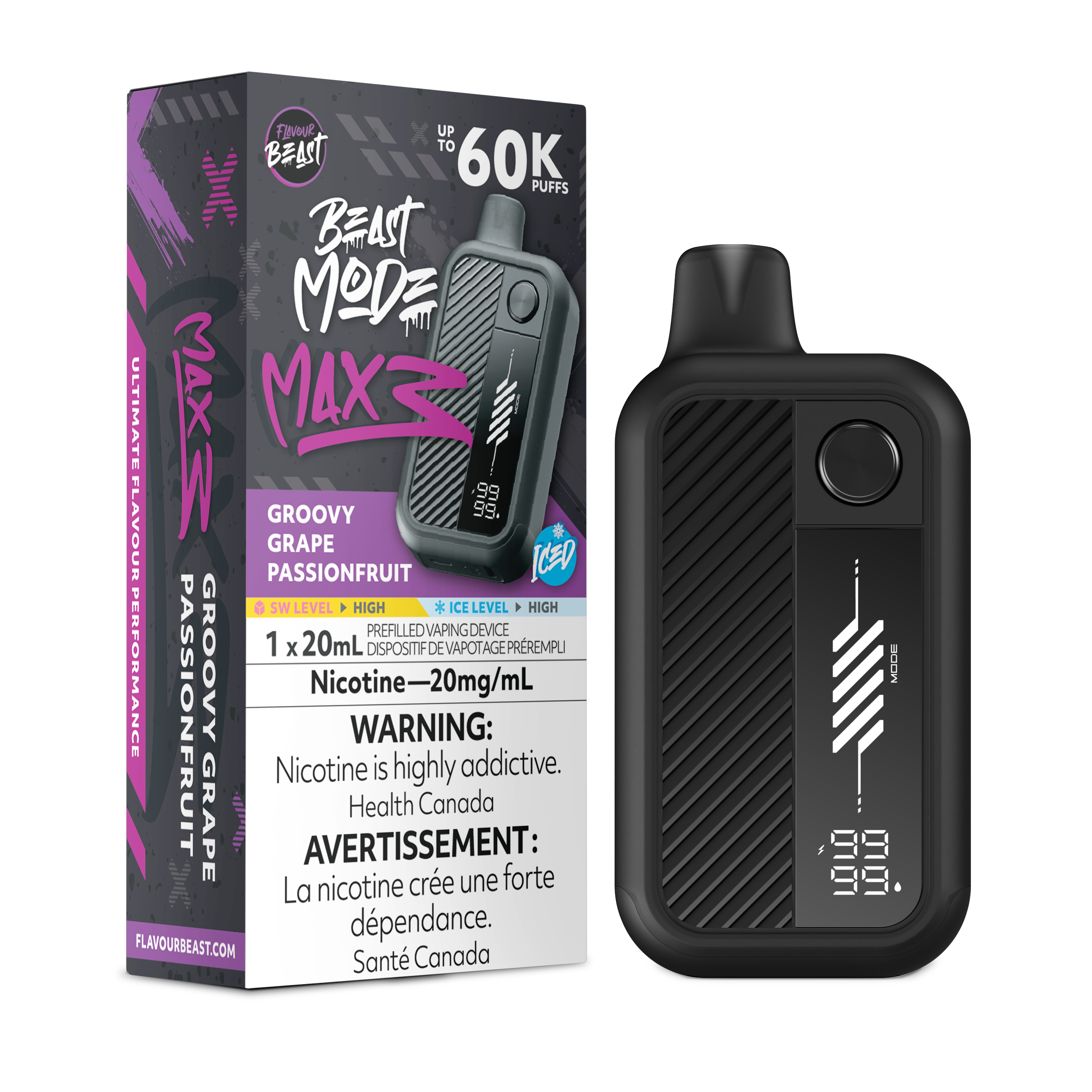 GROOVY GRAPE PASSIONFRUIT - FLAVOUR BEAST BEAST MODE MAX 3 (20mL)