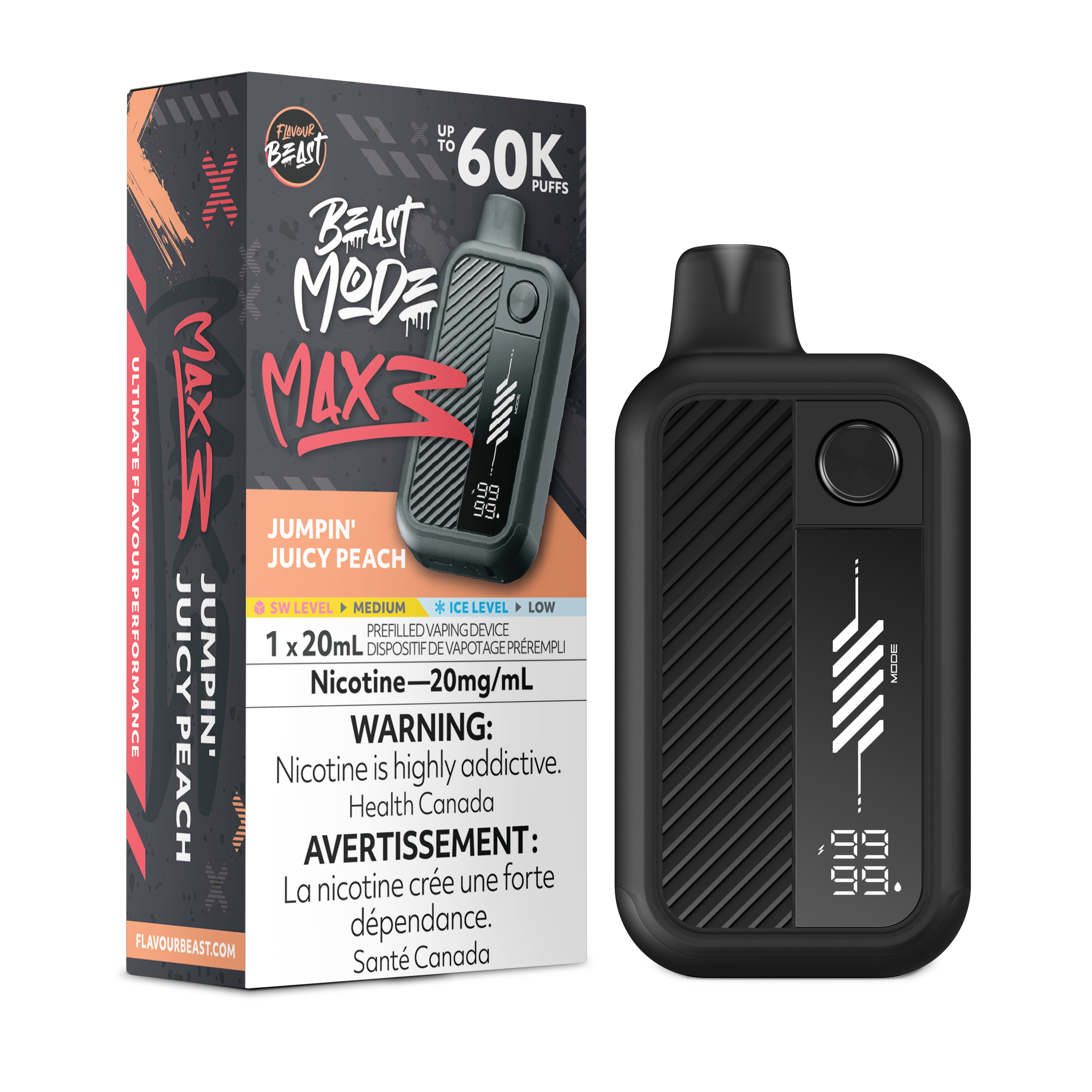 JUMPIN' JUICY PEACH - FLAVOUR BEAST BEAST MODE MAX 3 (20mL)