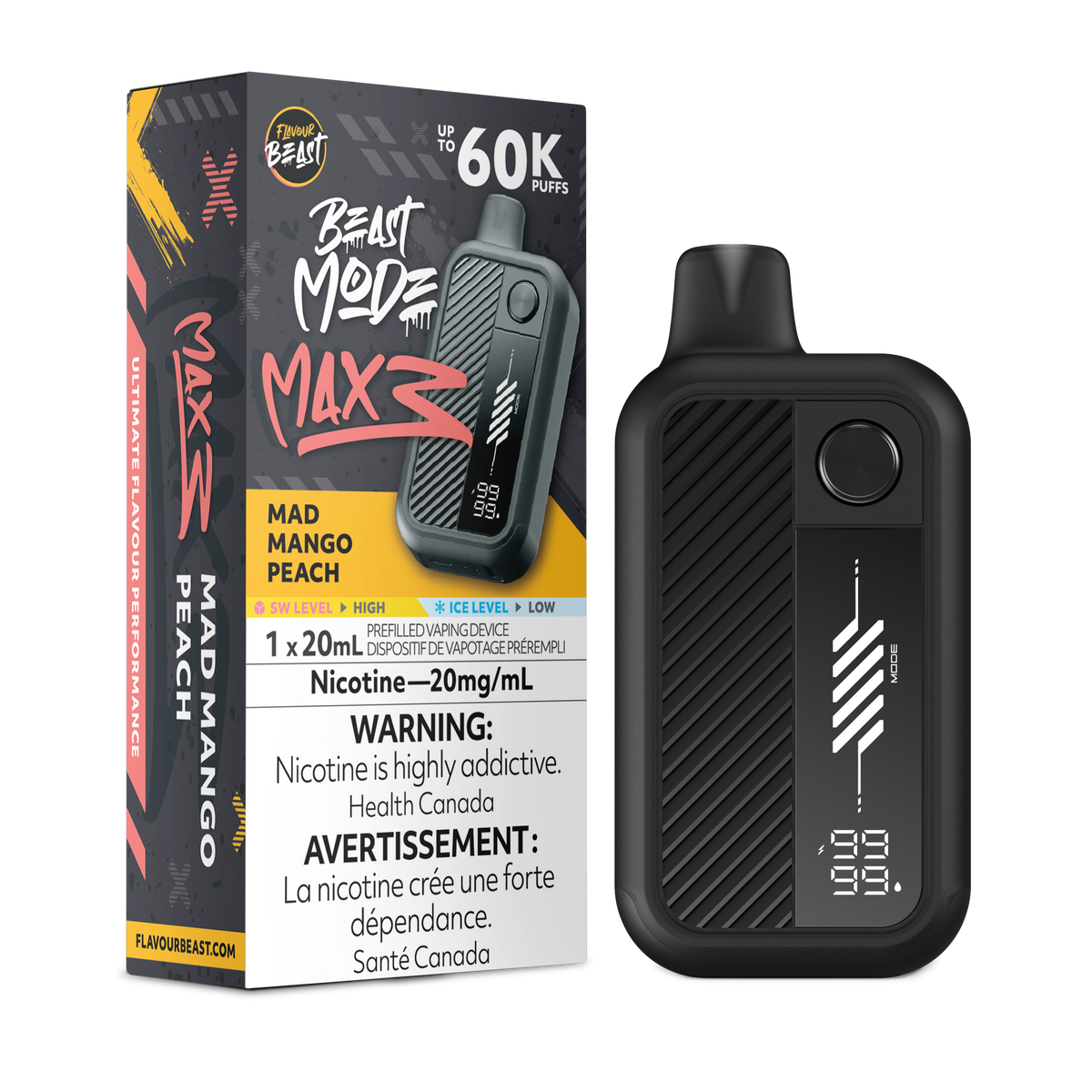 MAD MANGO PEACH - FLAVOUR BEAST BEAST MODE MAX 3 (20mL)