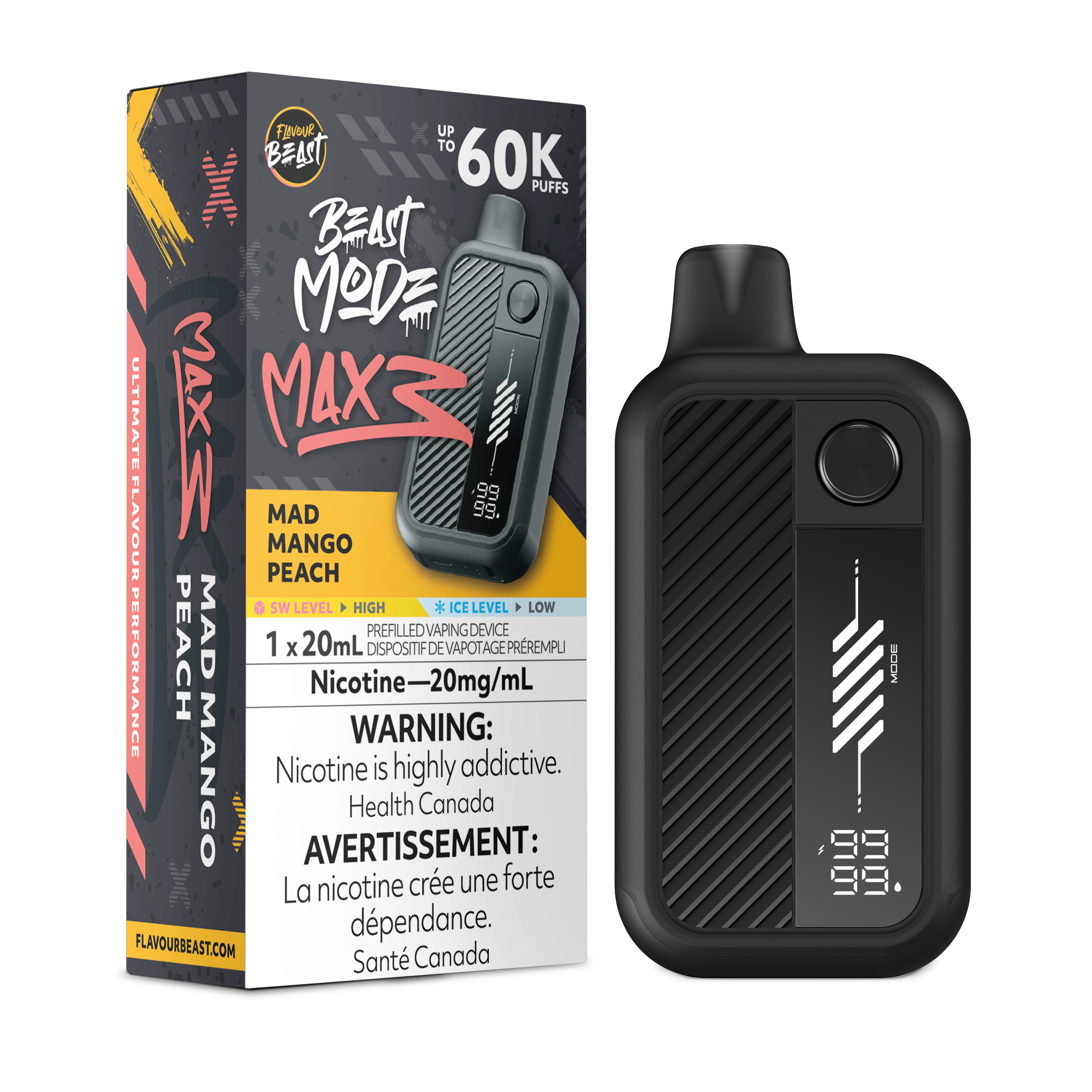 MAD MANGO PEACH - FLAVOUR BEAST BEAST MODE MAX 3 (20mL)
