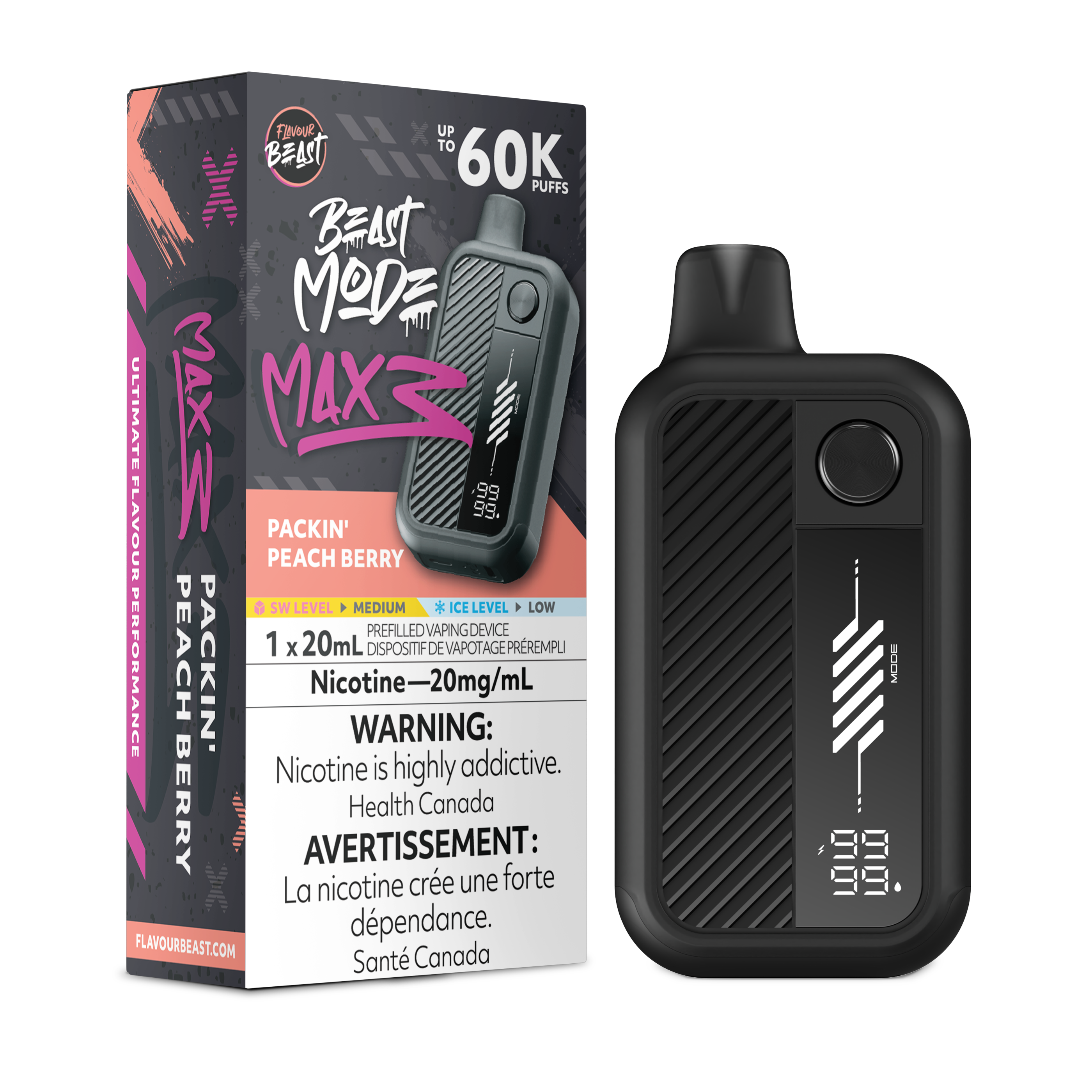 PACKIN' PEACH BERRY - FLAVOUR BEAST BEAST MODE MAX 3 (20mL)