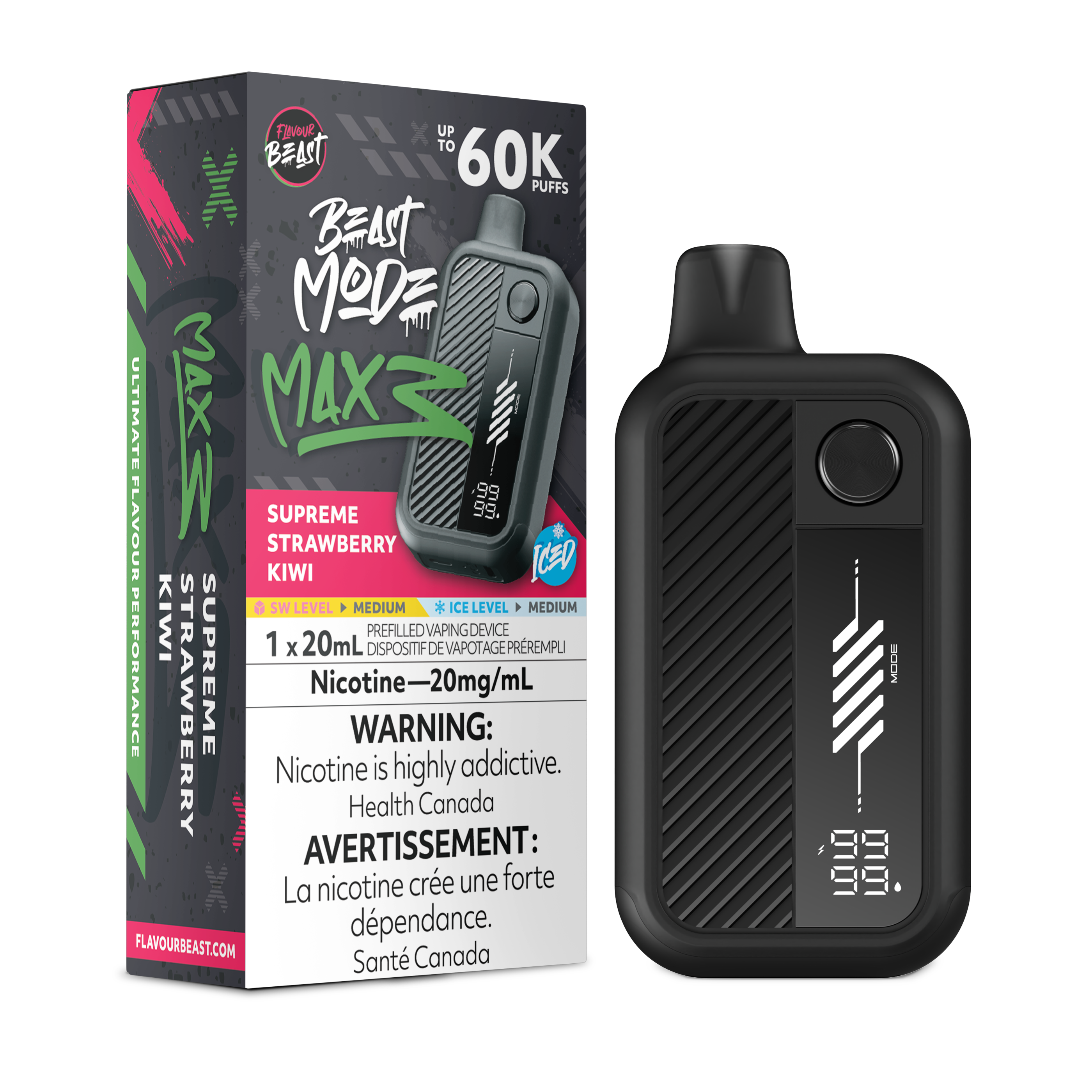 SUPREME STRAWBERRY KIWI - FLAVOUR BEAST BEAST MODE MAX 3 (20mL)