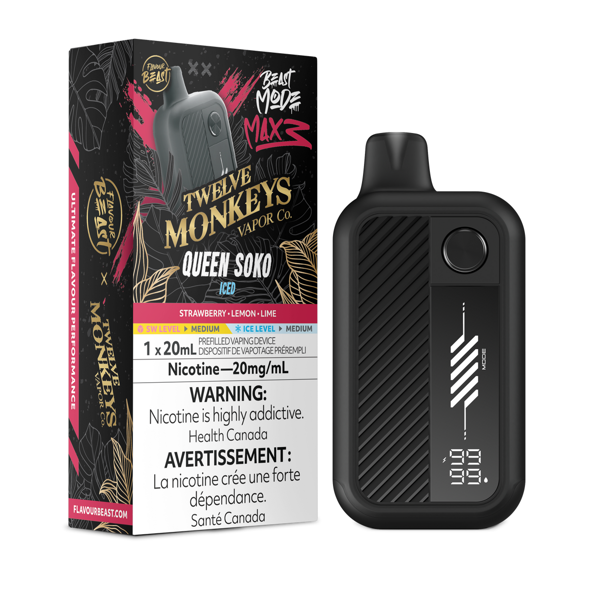 QUEEN SOKO - FLAVOUR BEAST X 12 MONKEYS BEAST MODE MAX 3 (20mL)