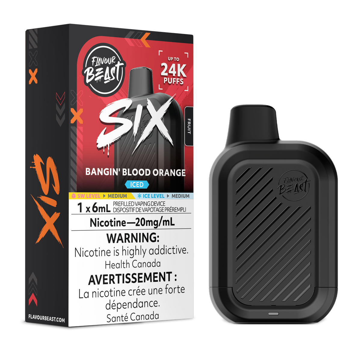BANGIN' BLOOD ORANGE ICE - FLAVOUR BEAST SIX 24K (6mL)