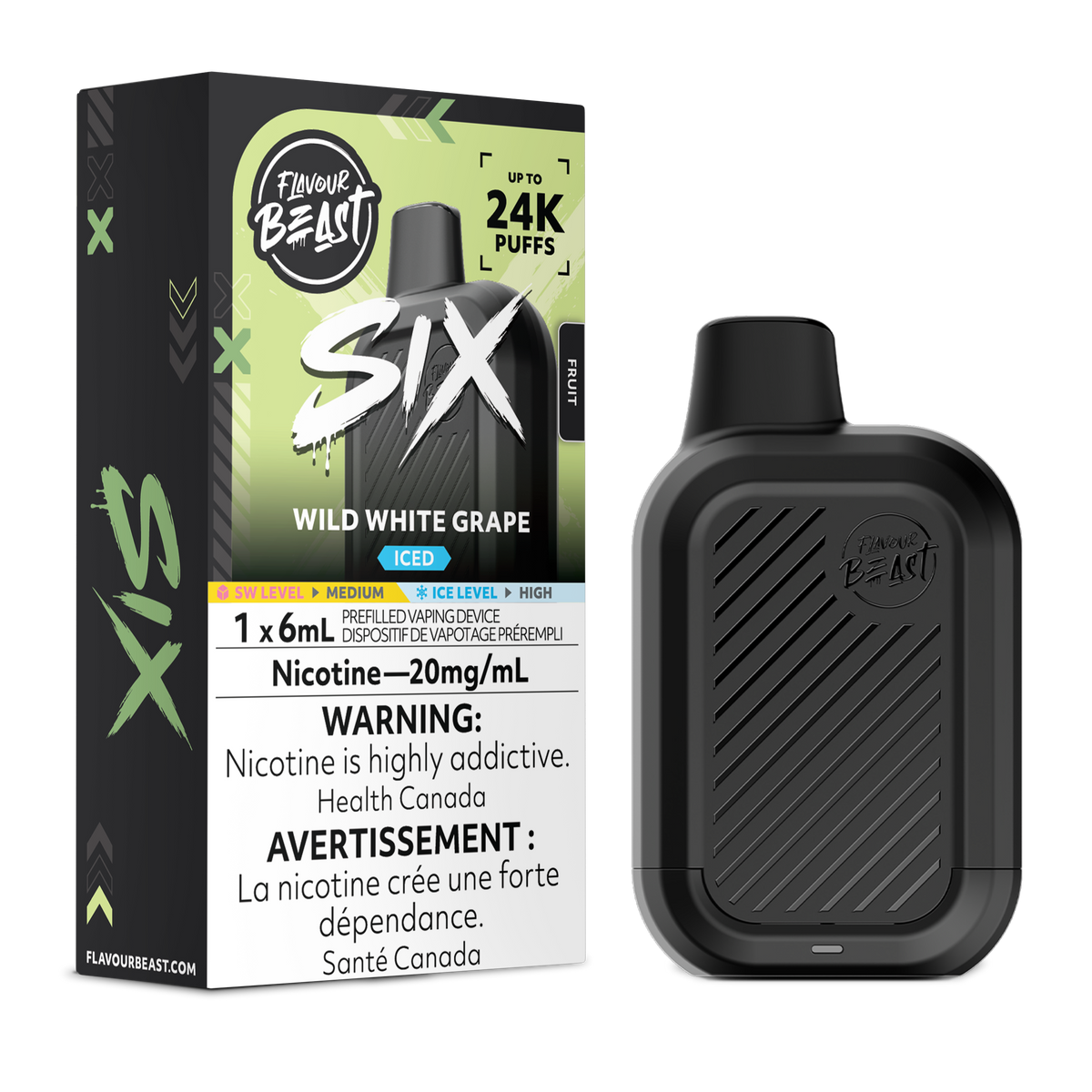 WILD WHITE GRAPE ICE - FLAVOUR BEAST SIX 24K (6mL)