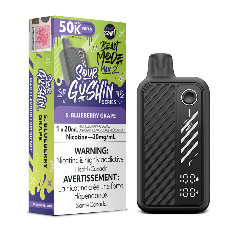 GUSHIN S. BLUEBERRY GRAPE - FLAVOUR BEAST BEAST MODE MAX 2 (20mL) (ONTARIO)