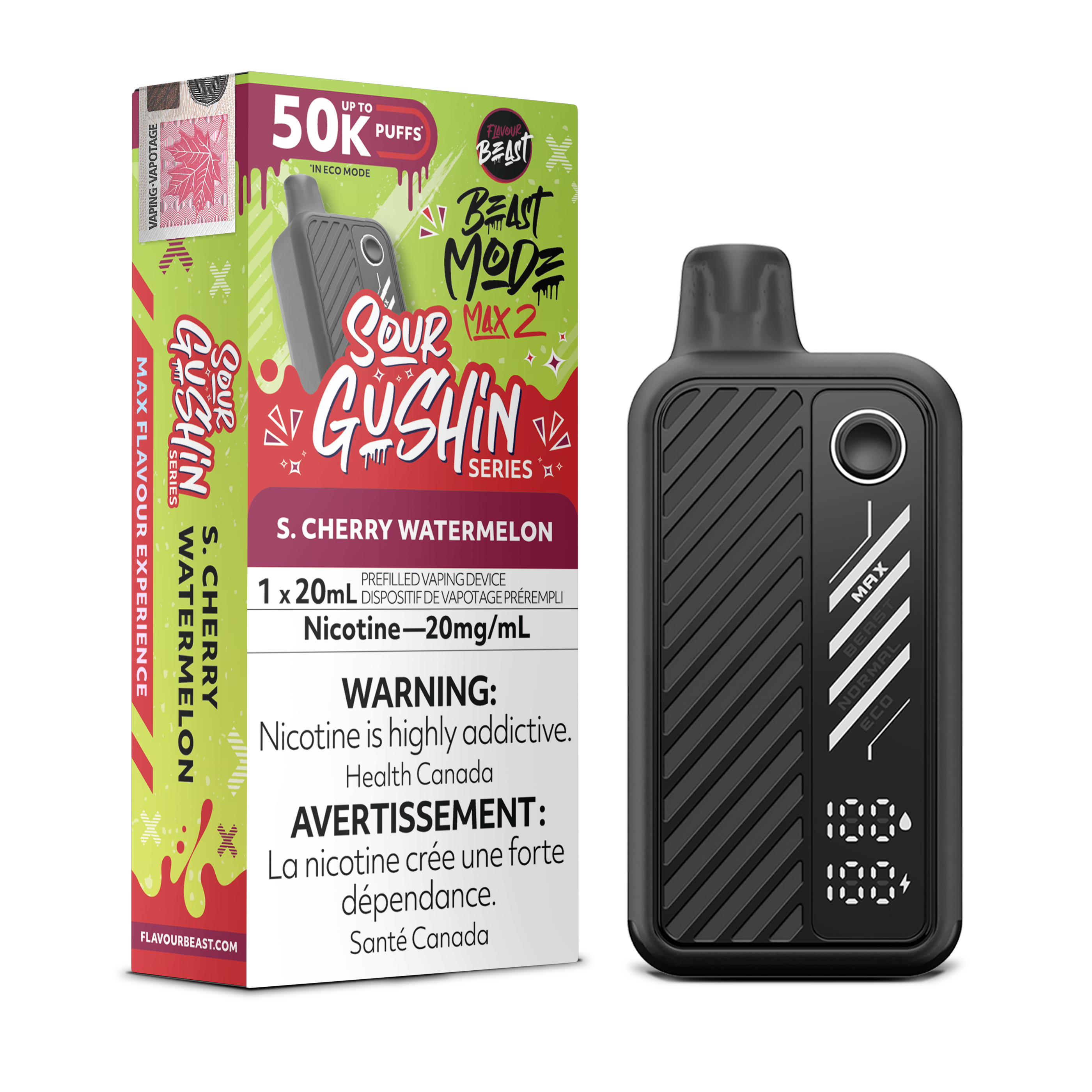 GUSHIN S. CHERRY WATERMELON - FLAVOUR BEAST BEAST MODE MAX 2 (20mL) (ONTARIO)