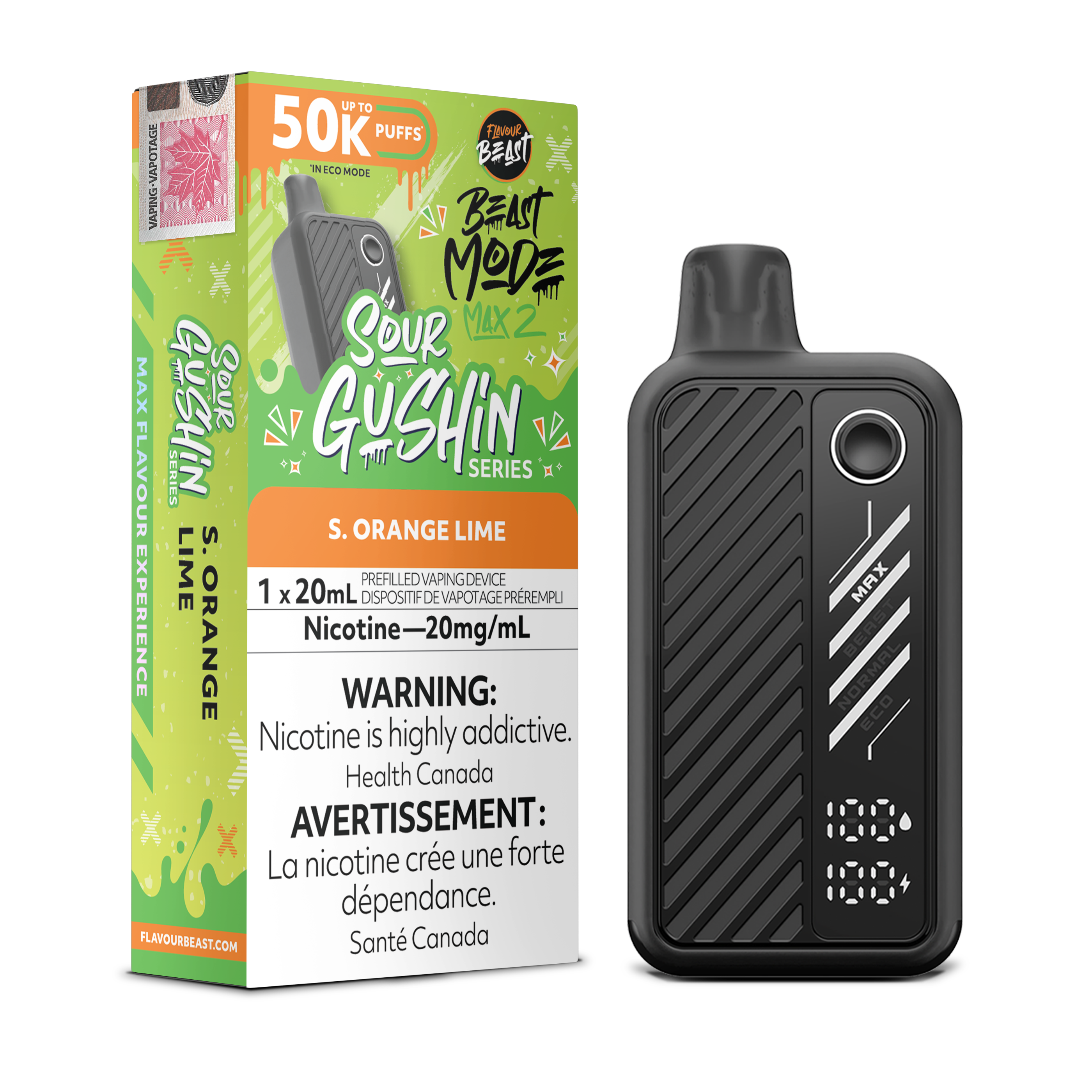 GUSHIN S.ORANGE LIME - FLAVOUR BEAST BEAST MODE MAX 2 (20mL) (ONTARIO)