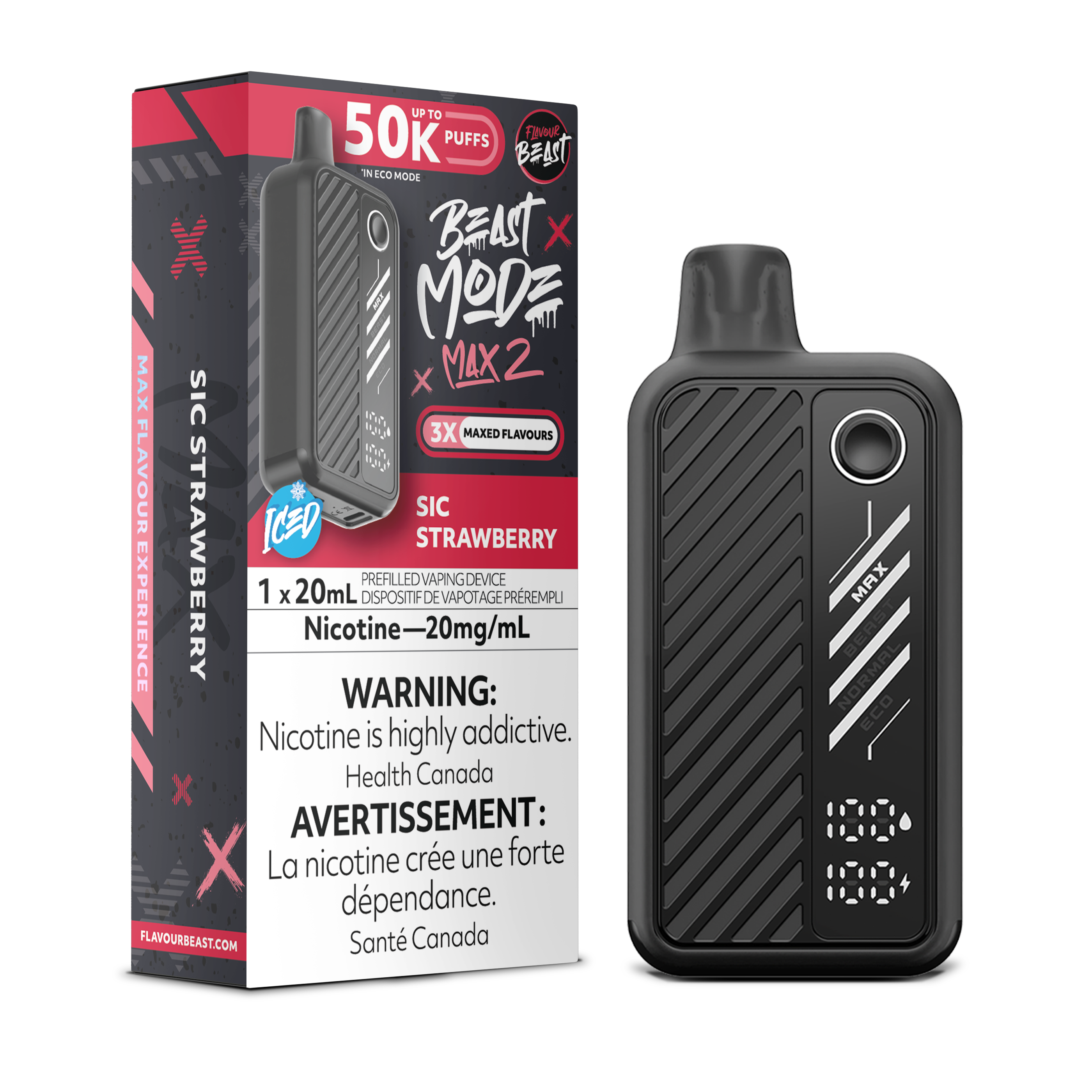 SIC STRAWBERRY - FLAVOUR BEAST BEAST MODE MAX 2 (20mL) (ONTARIO)